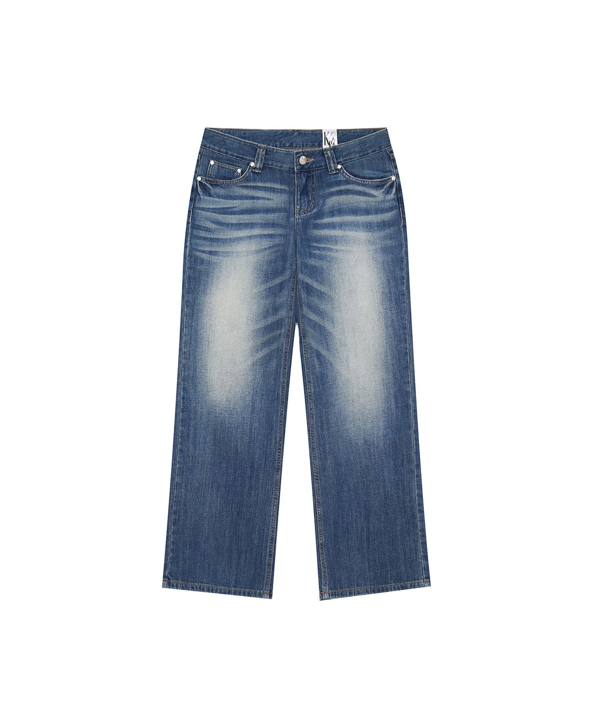 카시코(KASHIKO) Hotfix Straight Jeans Blue