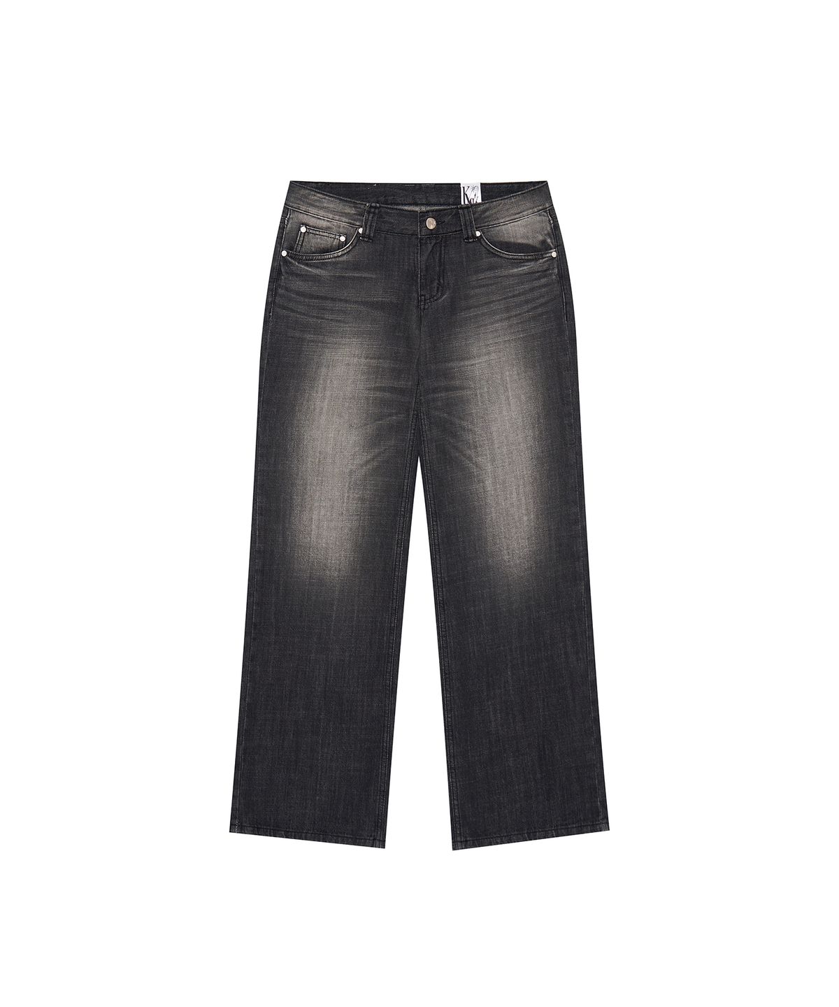 카시코(KASHIKO) Hotfix Straight Jeans Black