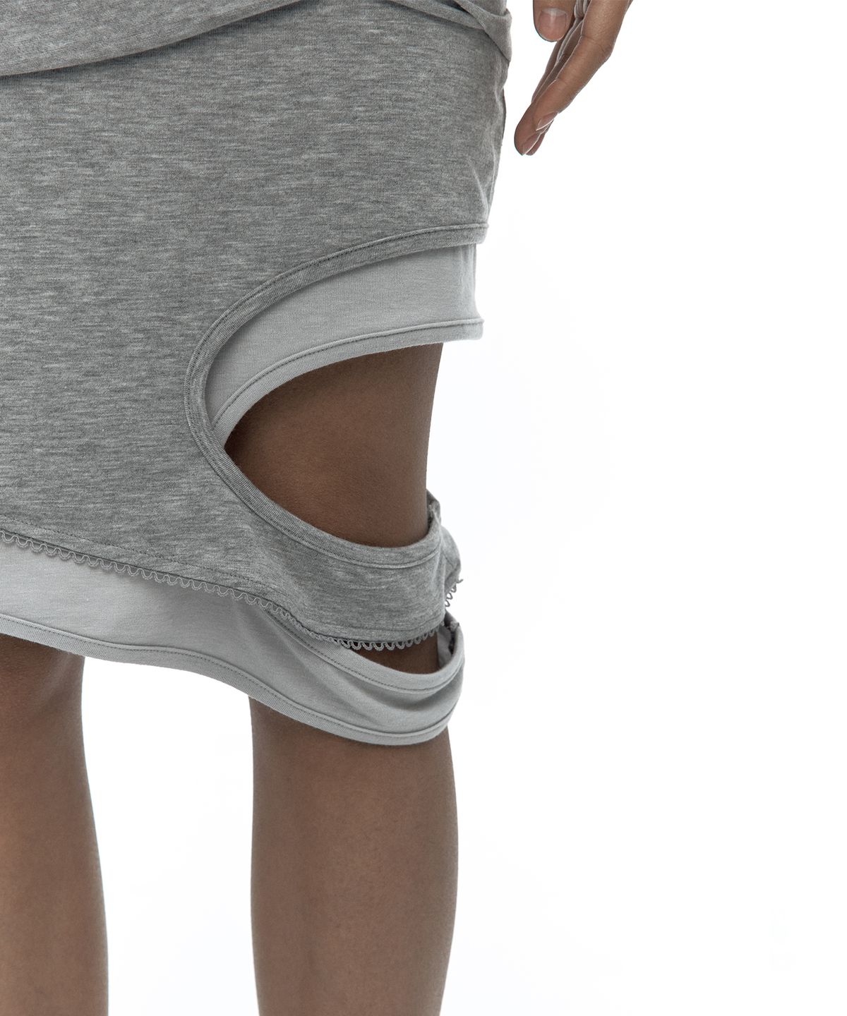 카시코(KASHIKO) Peek-a-boo Strap Skirt Gray