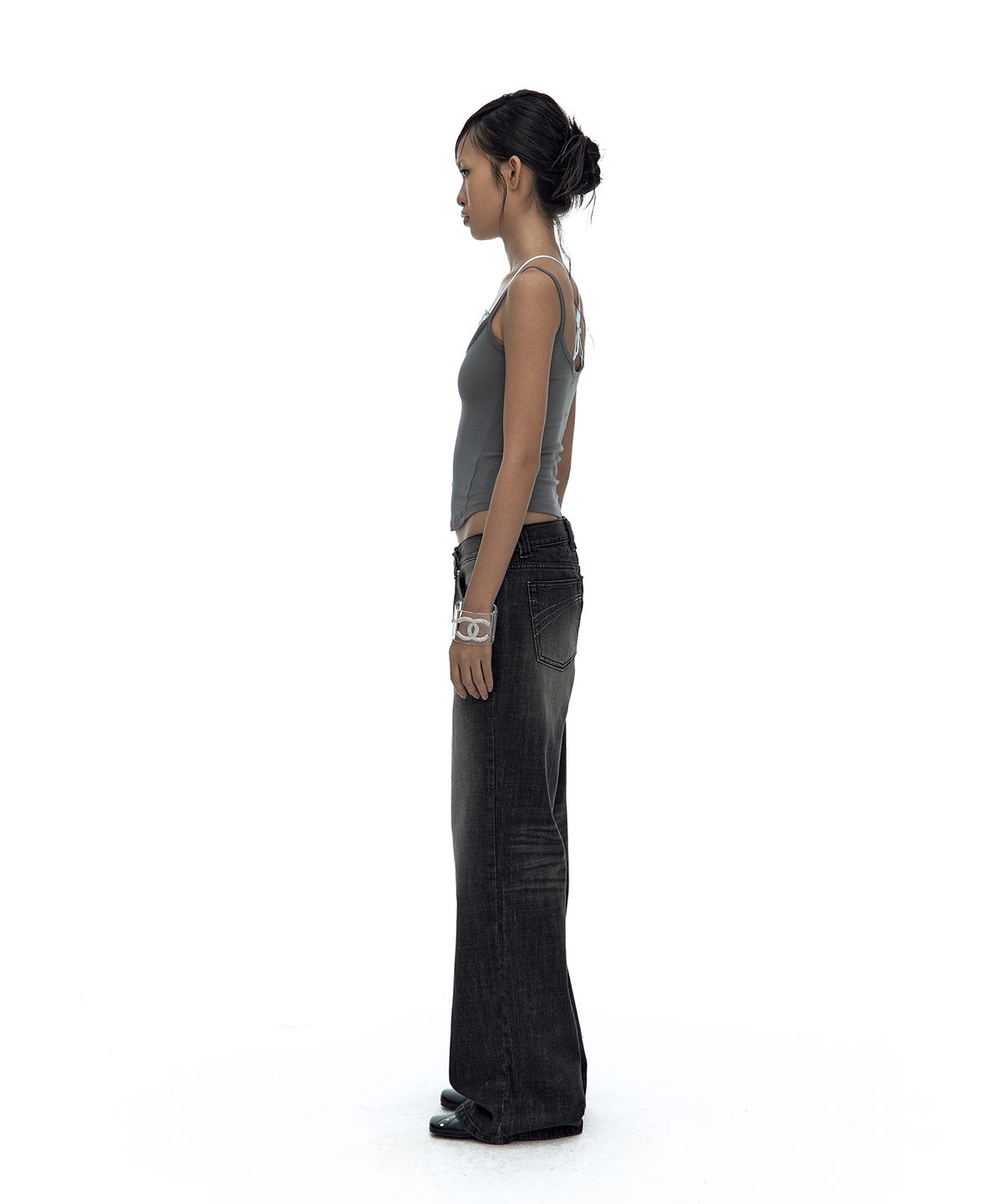 카시코(KASHIKO) Nessa Lace Top Gray