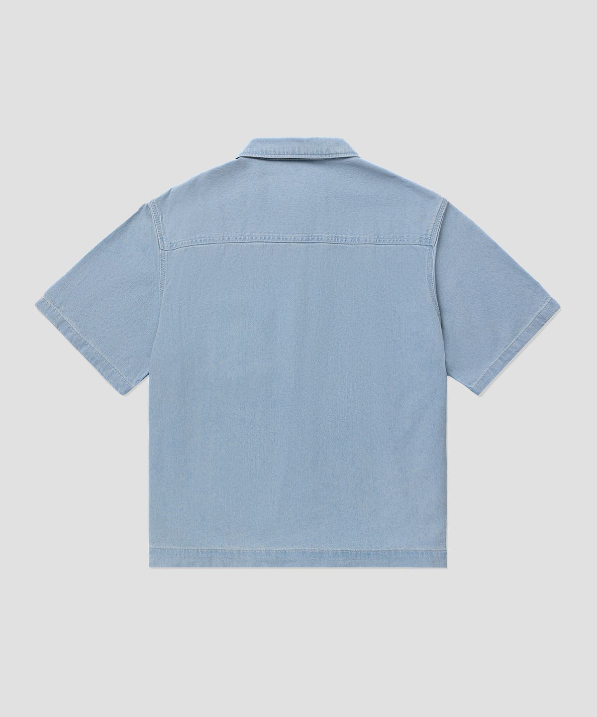 디키즈(DICKIES) 오버핏 포켓 데님 셔츠 Fog Blue