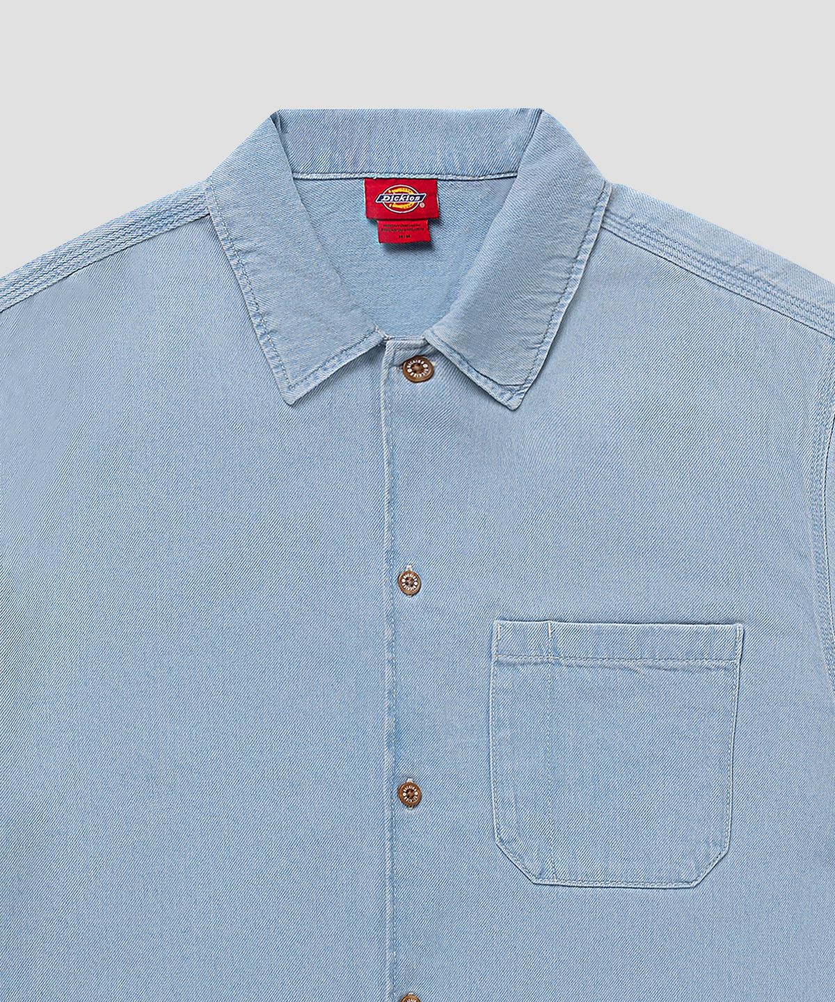 디키즈(DICKIES) 오버핏 포켓 데님 셔츠 Fog Blue