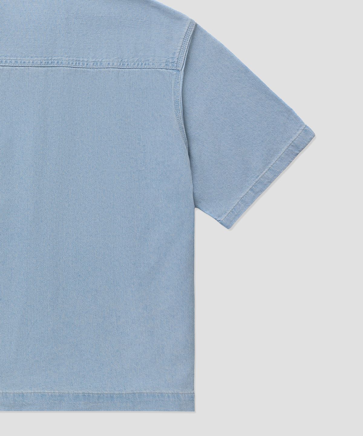디키즈(DICKIES) 오버핏 포켓 데님 셔츠 Fog Blue