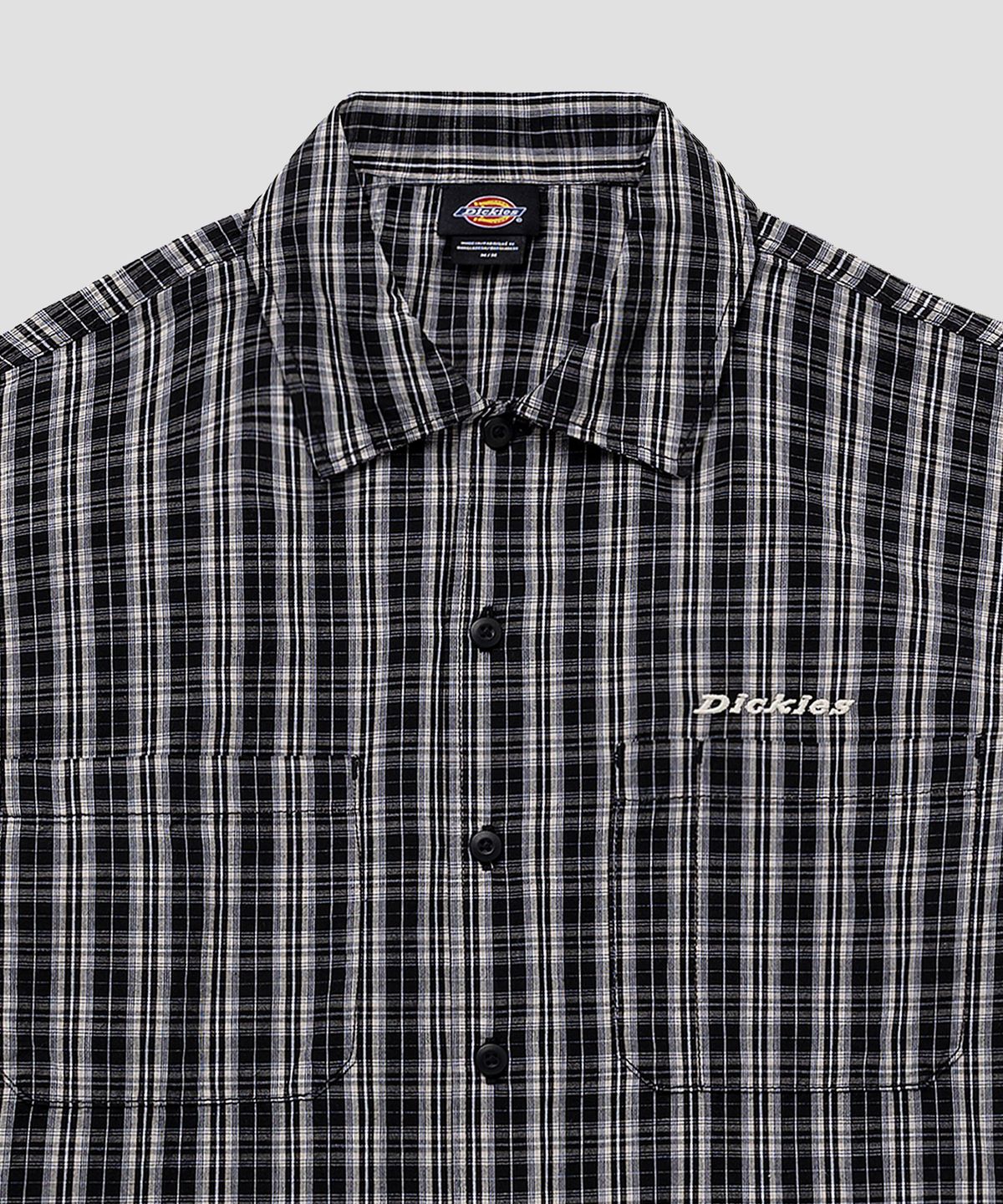 디키즈(DICKIES) 웰스빌 포플린 체크 셔츠 Black