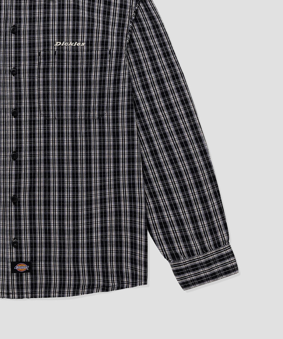 디키즈(DICKIES) 웰스빌 포플린 체크 셔츠 Black