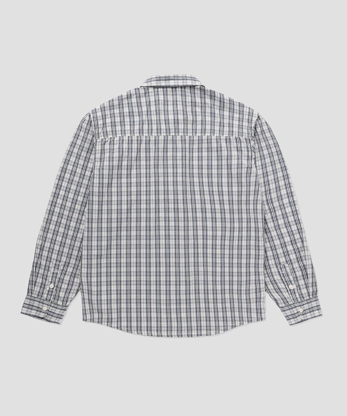 디키즈(DICKIES) 웰스빌 포플린 체크 셔츠 Egret