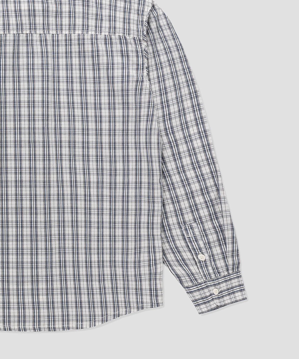디키즈(DICKIES) 웰스빌 포플린 체크 셔츠 Egret