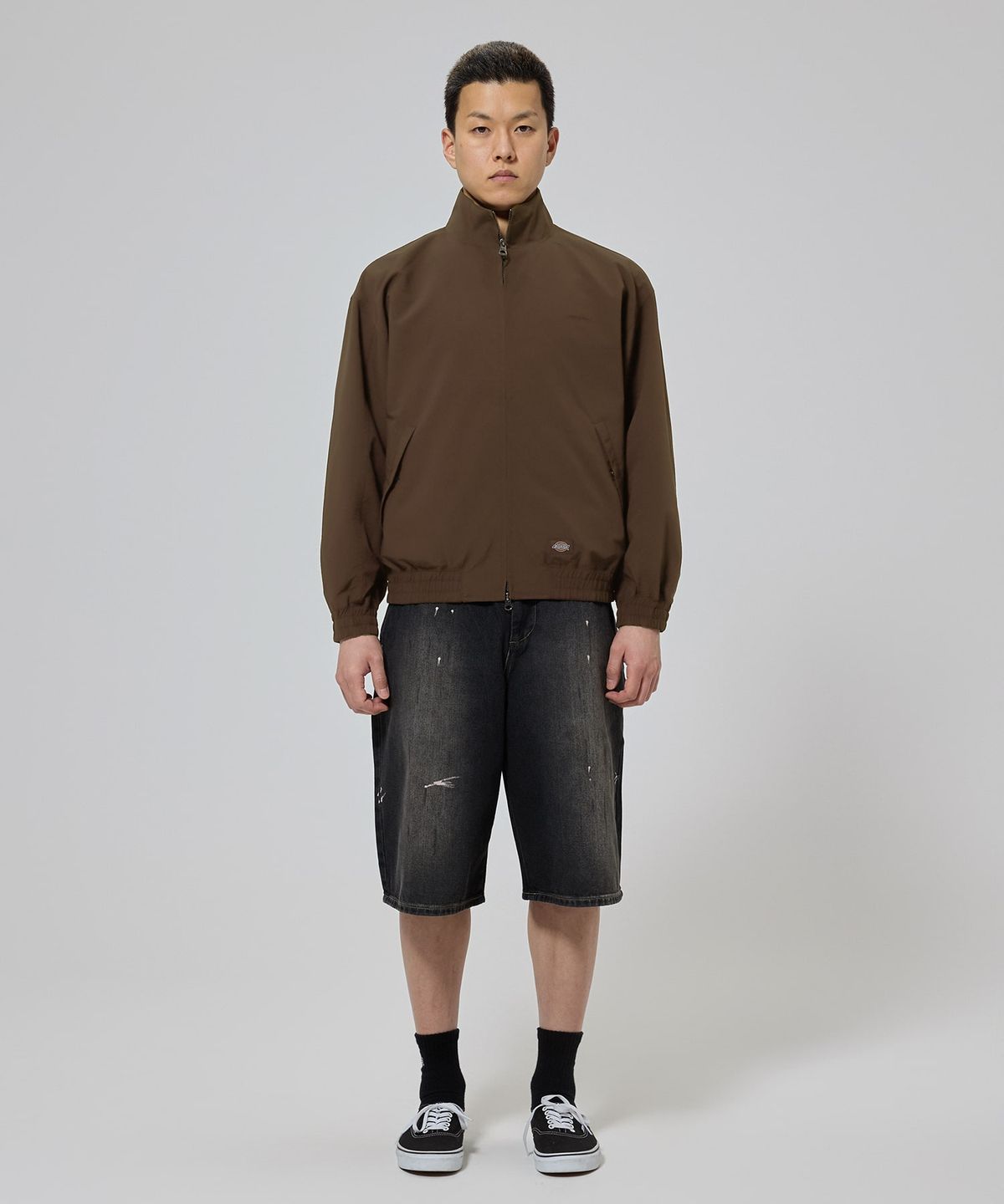 디키즈(DICKIES) 오버핏 더티 워시드 데님 쇼츠 Dirty Wash Black
