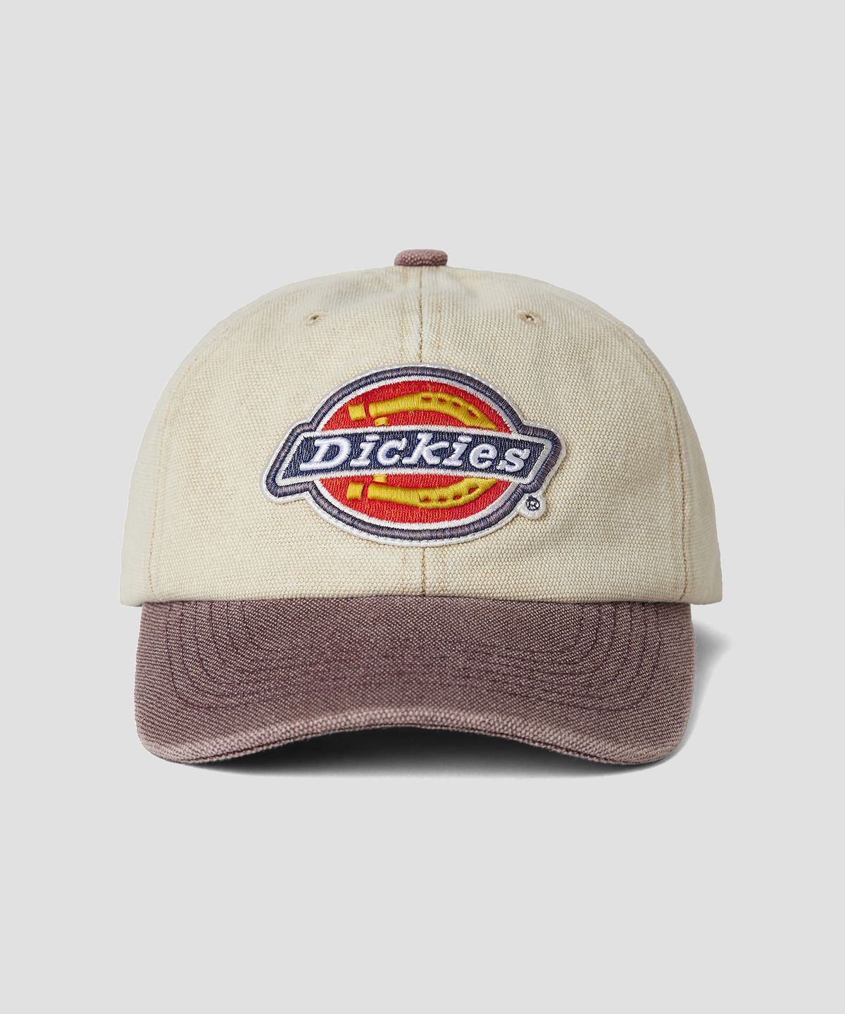 디키즈(DICKIES) 빅로고 워시드 볼캡 Cream/Burgundy