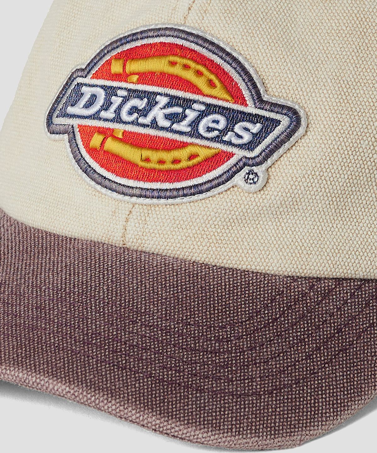 디키즈(DICKIES) 빅로고 워시드 볼캡 Cream/Burgundy