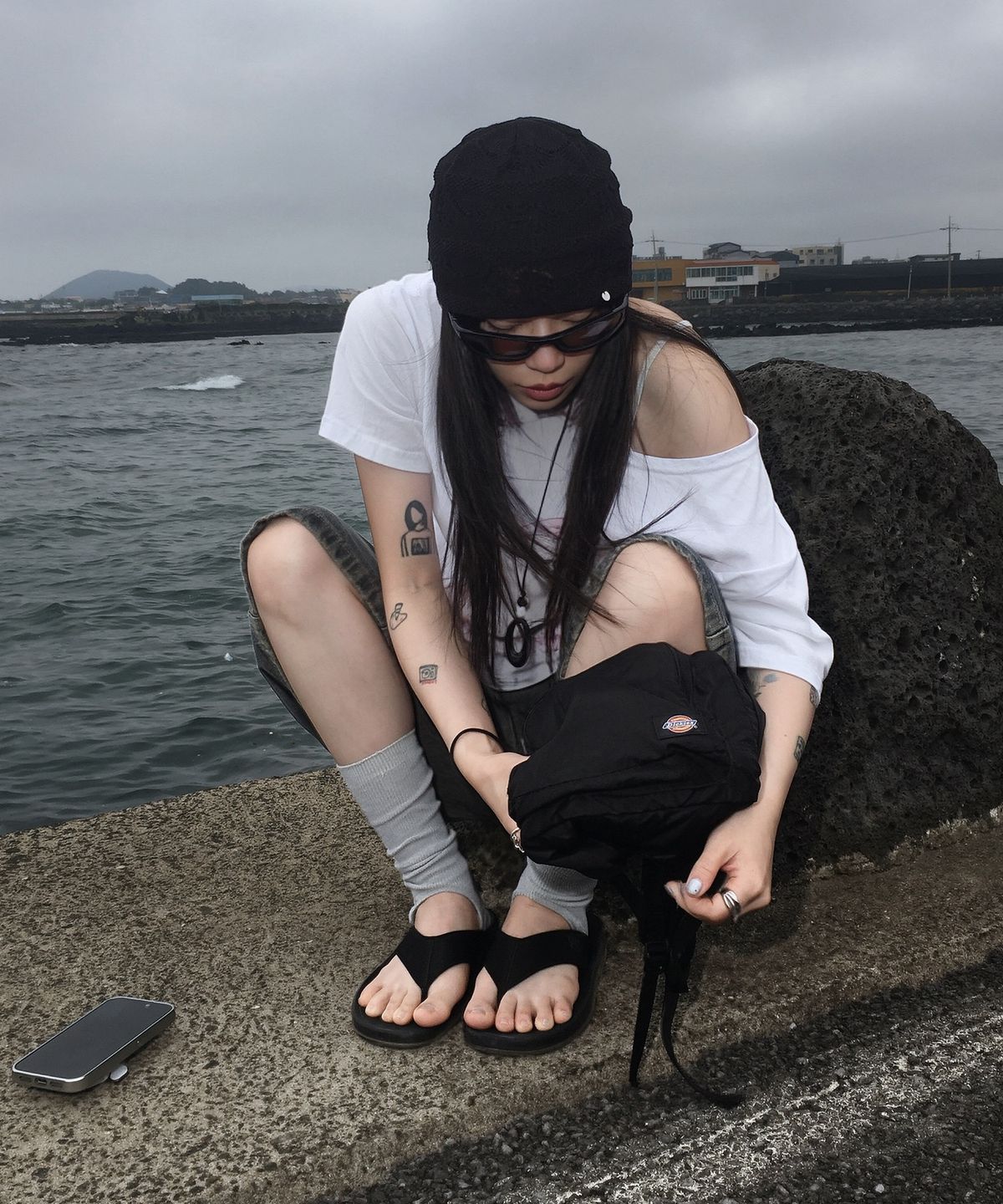 디키즈(DICKIES) 나일론 포켓 패커블 백팩 Black