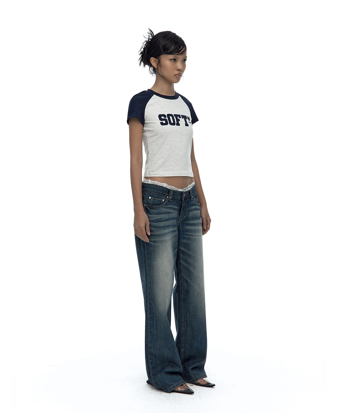 카시코(KASHIKO) SOFT Raglan Tee Navy