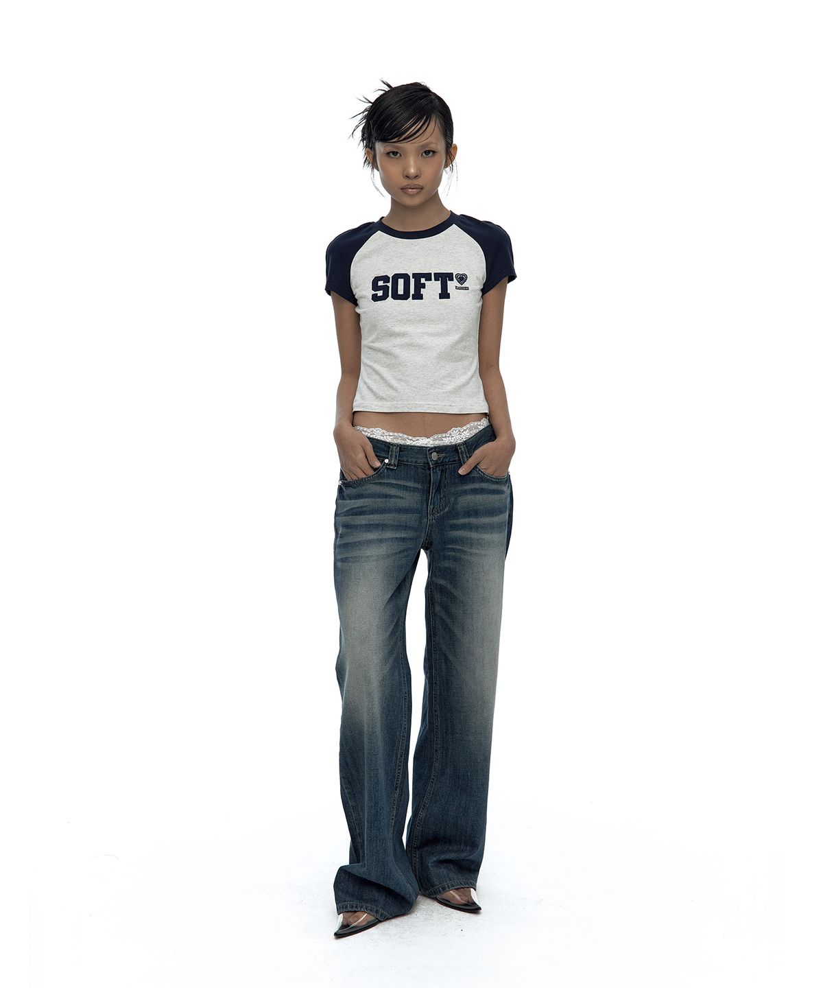 카시코(KASHIKO) SOFT Raglan Tee Navy