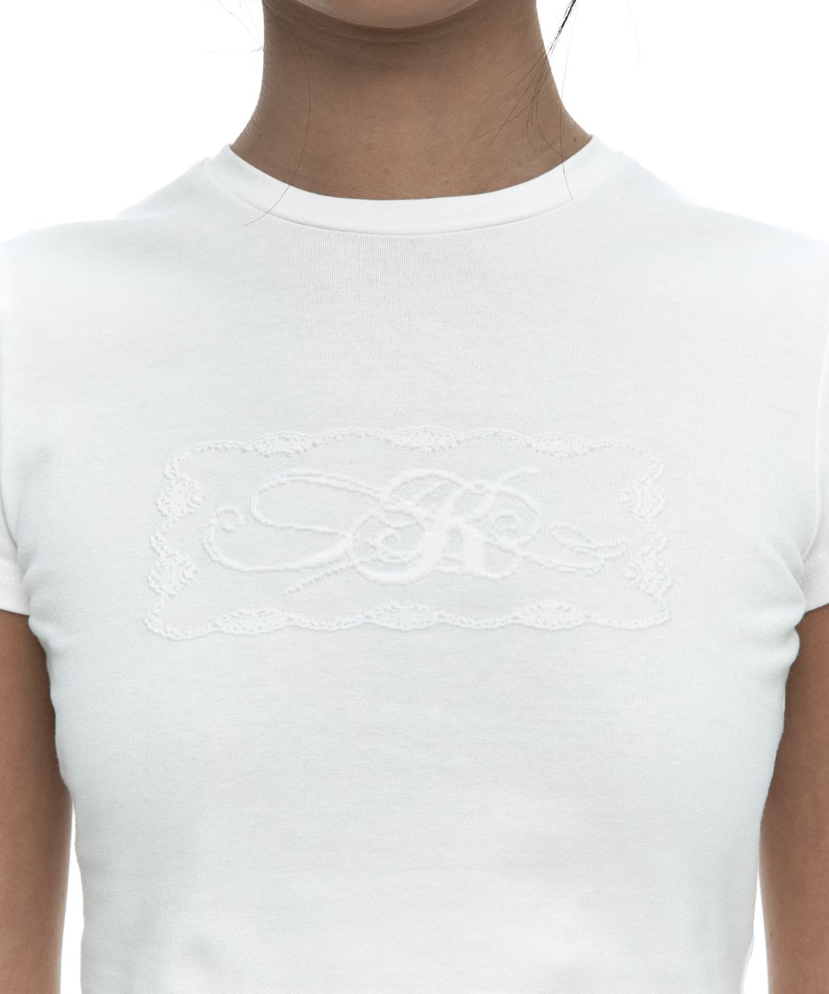 카시코(KASHIKO) Embossed Baby Tee White