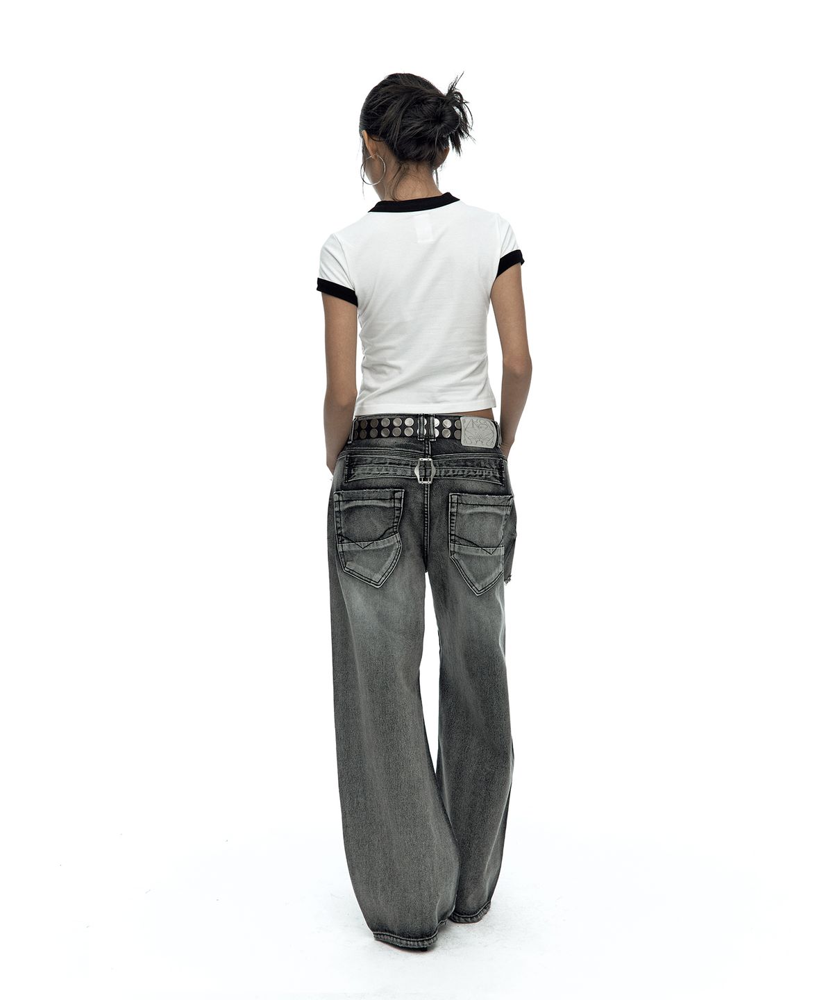 카시코(KASHIKO) Lace Embroidered Ringer Tee White