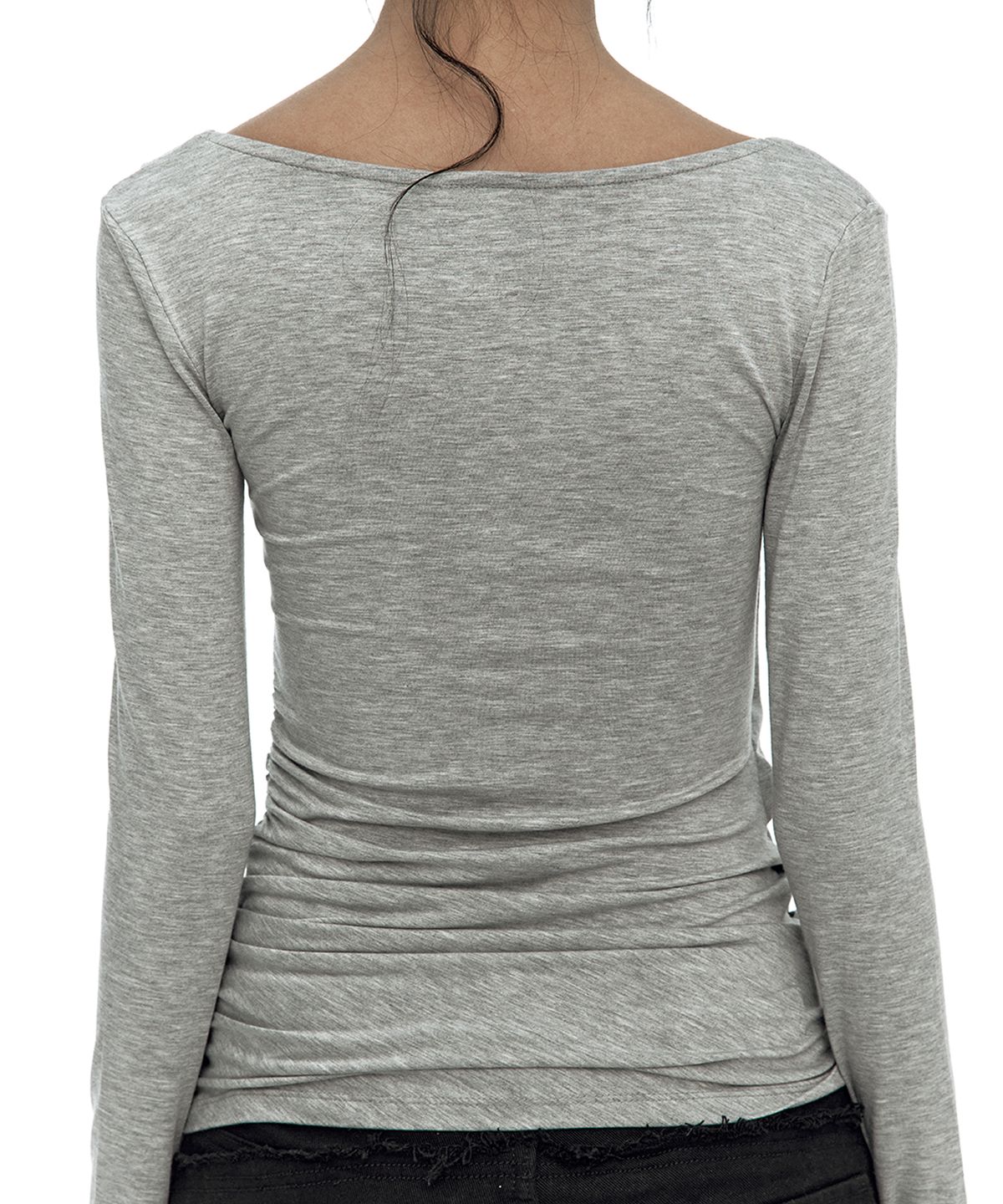 카시코(KASHIKO) Drape Asymmetric Long Sleeve Gray