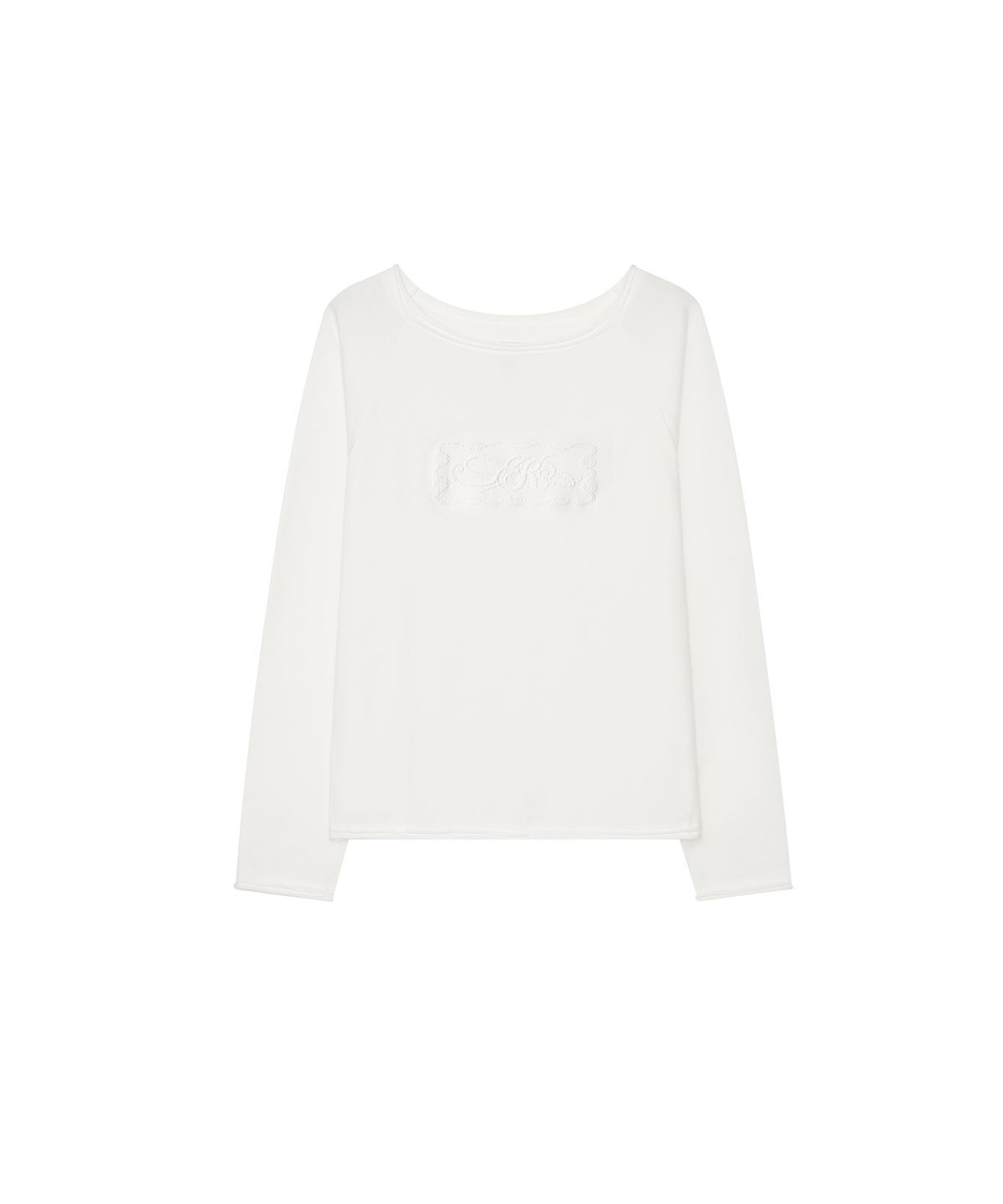 카시코(KASHIKO) Embossed Hem Long Sleeve White
