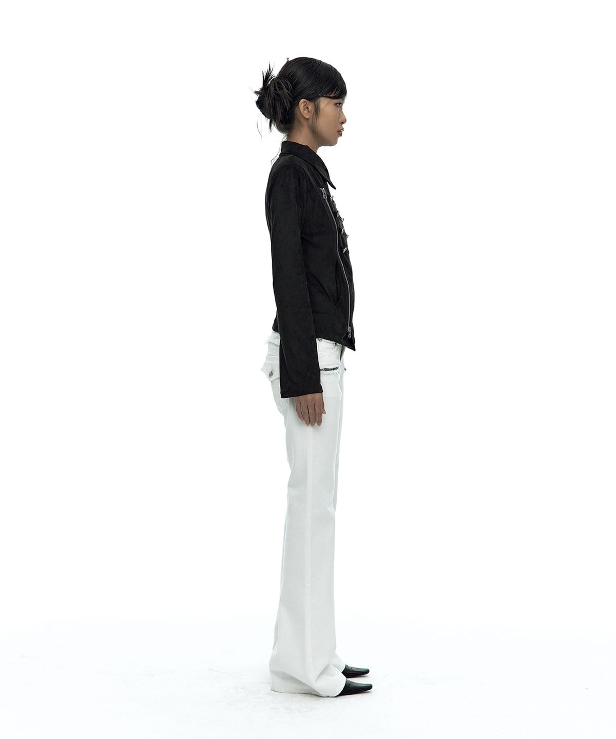 카시코(KASHIKO) Asymmetric Zip Napoleon Jacket Black