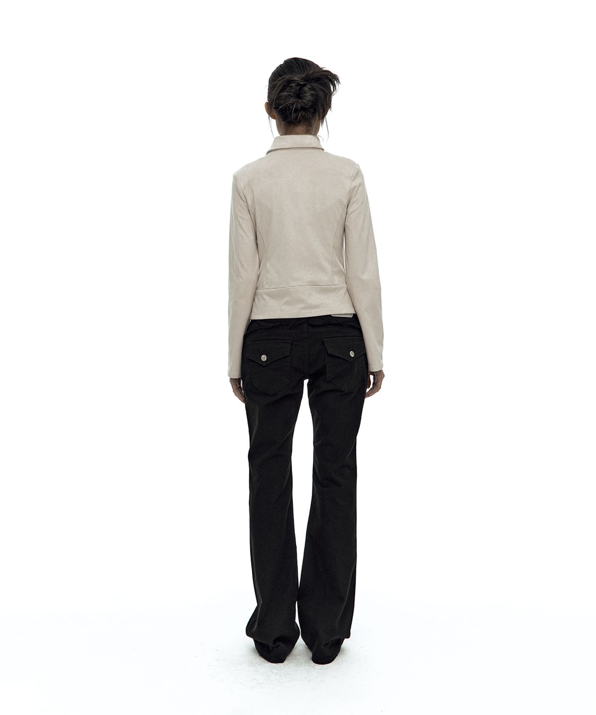 카시코(KASHIKO) Asymmetric Zip Napoleon Jacket Light Gray