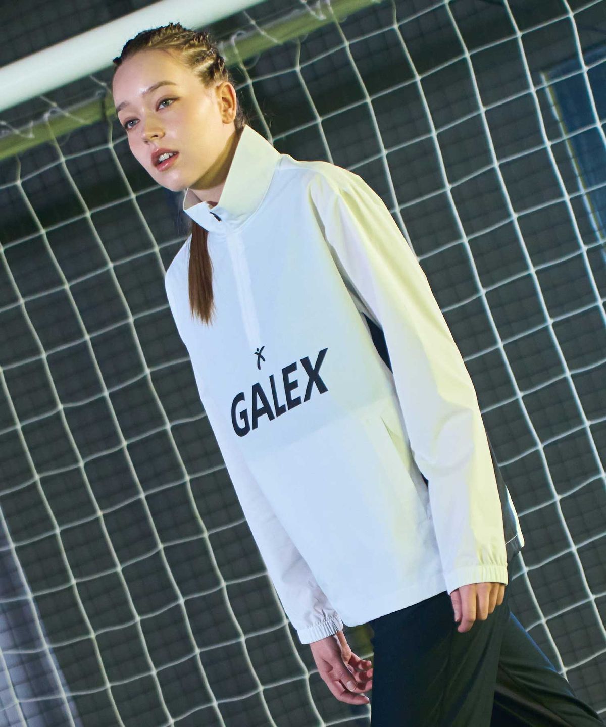 갈렉스(GALEX) 풋볼 로고 하프집업 화이트 GA6540 WH