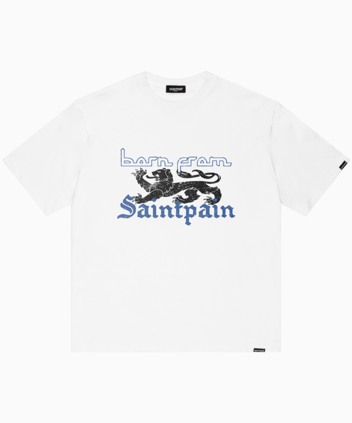 세인트페인(SAINTPAIN) SP 미디벌 엠블럼 반팔티 화이트