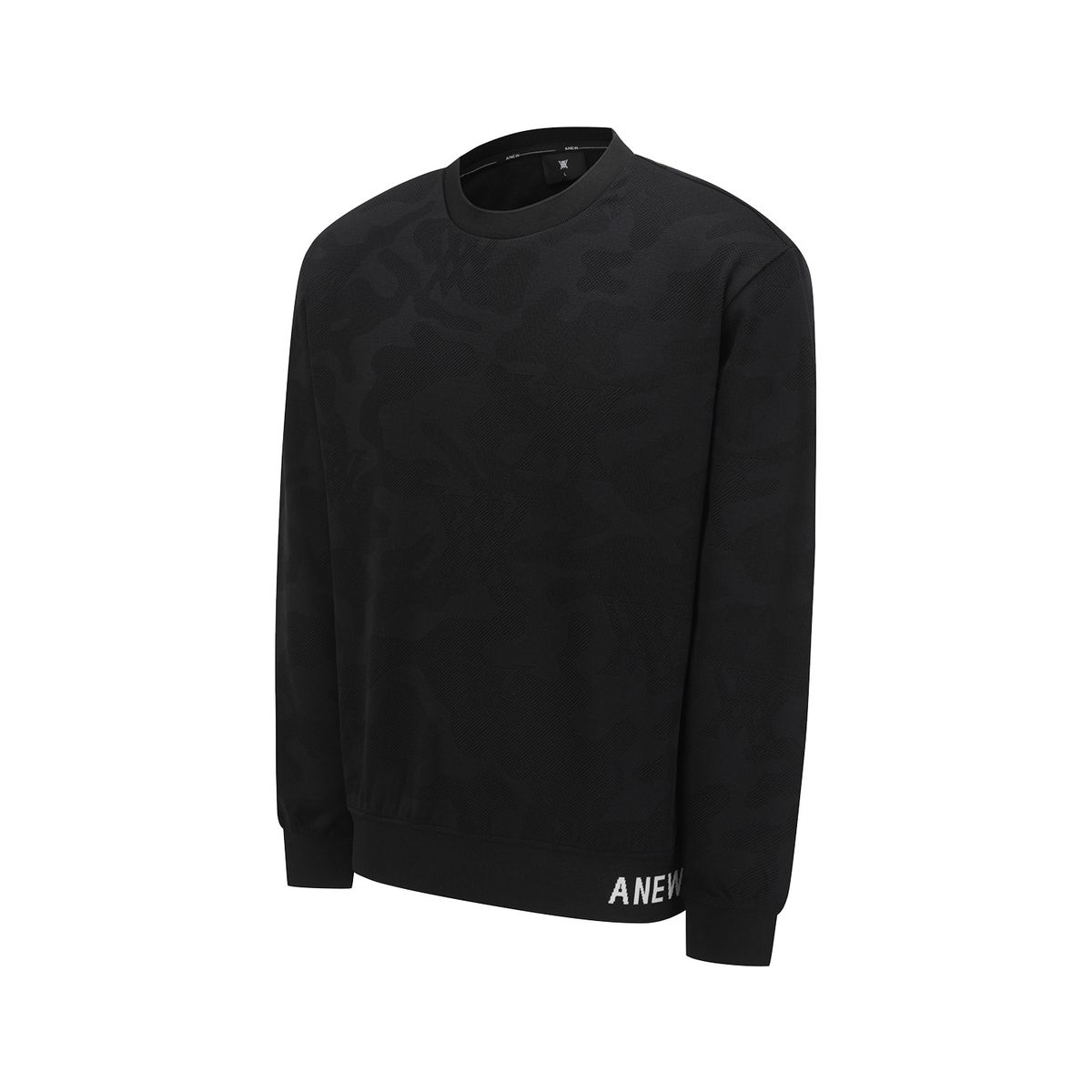 어뉴골프(ANEW GOLF) MEN CAMO JACQUARD SWEATSHIRT_BK