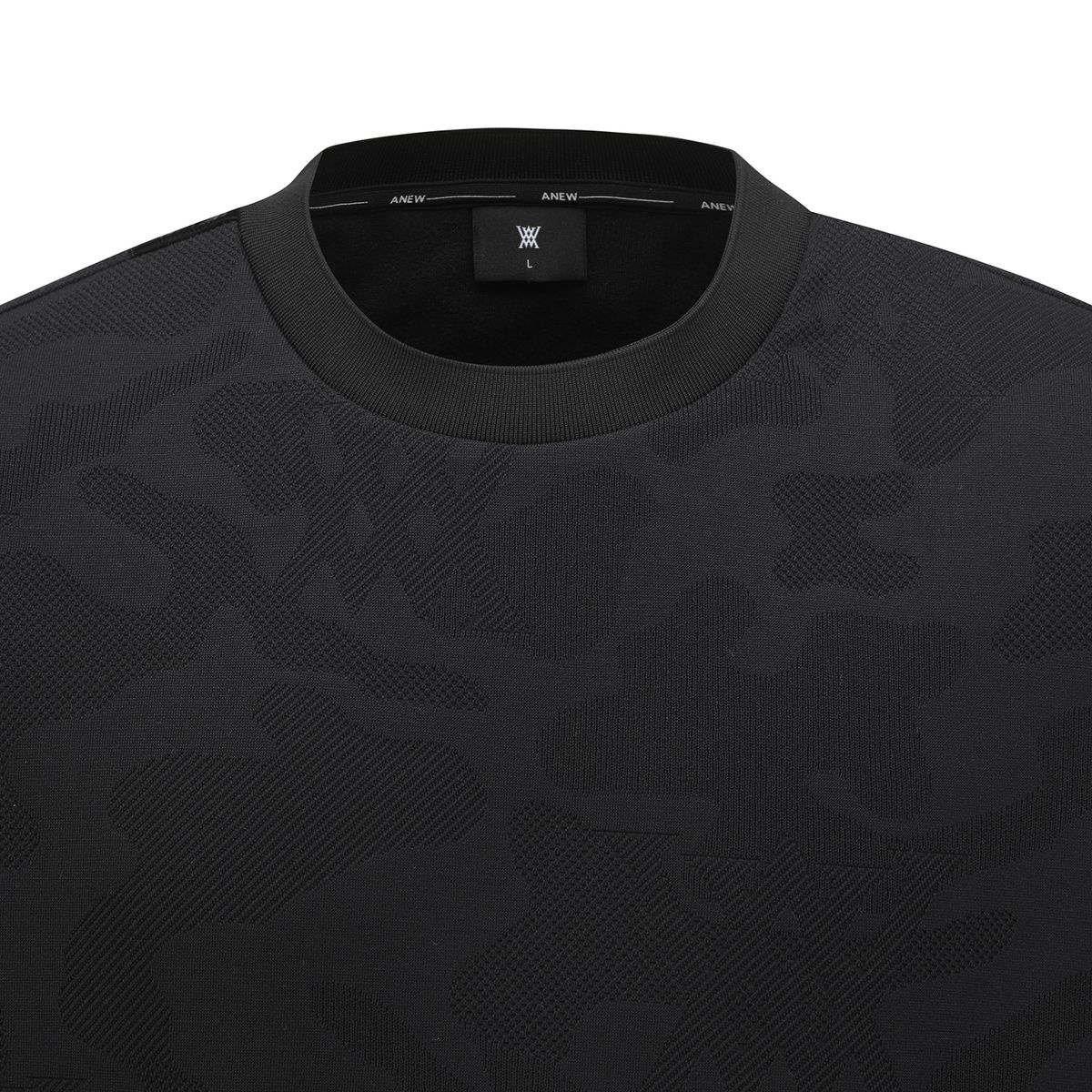 어뉴골프(ANEW GOLF) MEN CAMO JACQUARD SWEATSHIRT_BK