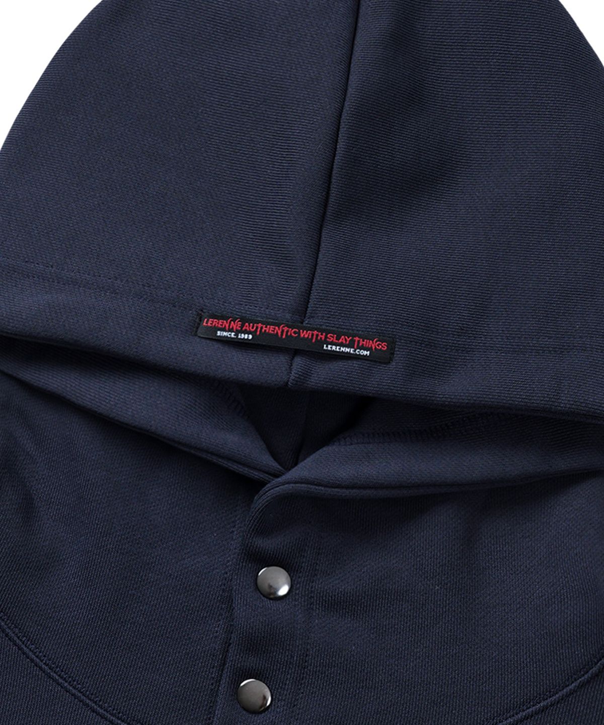 르렌느(LERENNE) Devil Over Boxy Hoodie - Navy