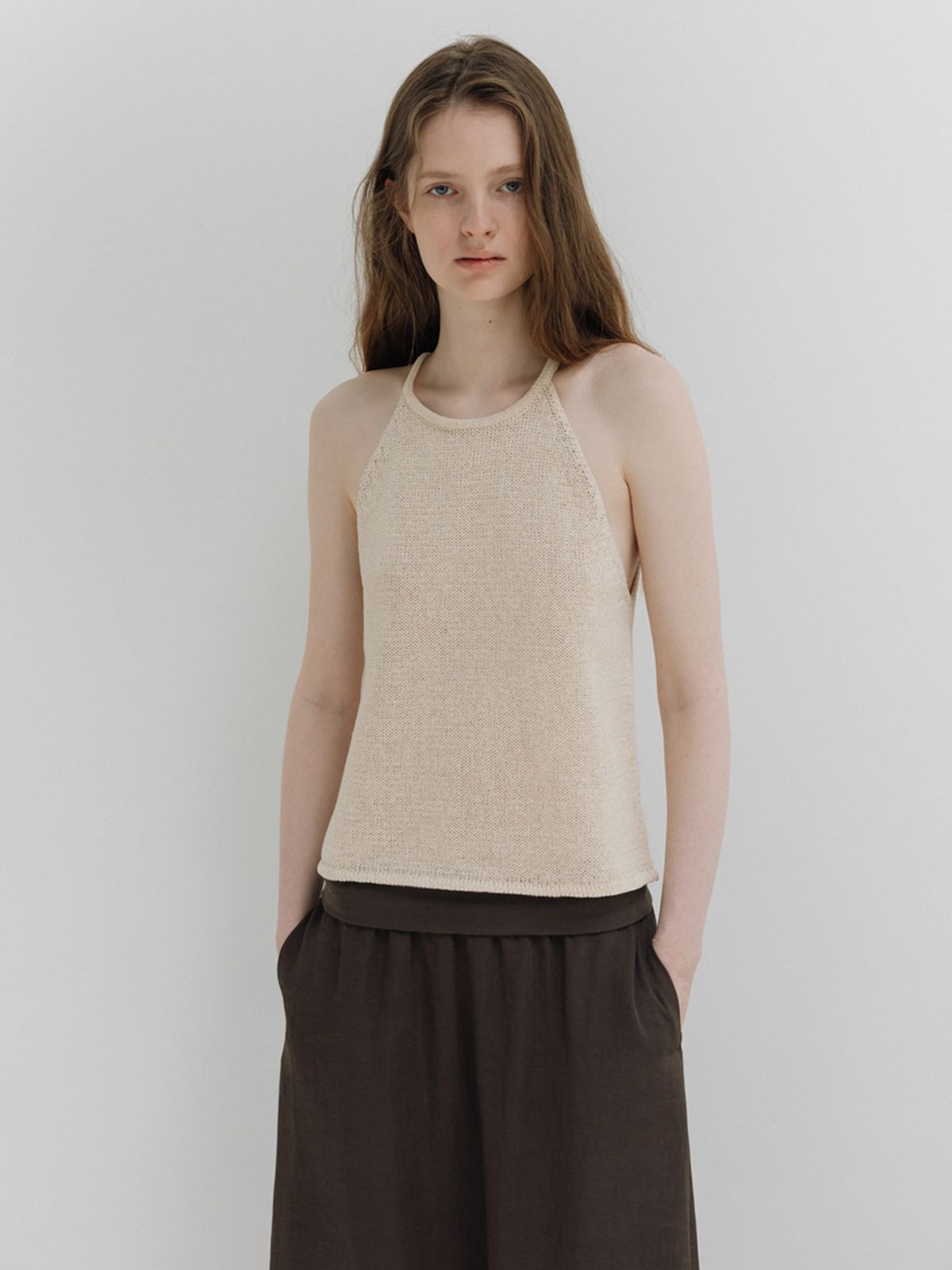모이아(MOIA) halter knit (ivory)