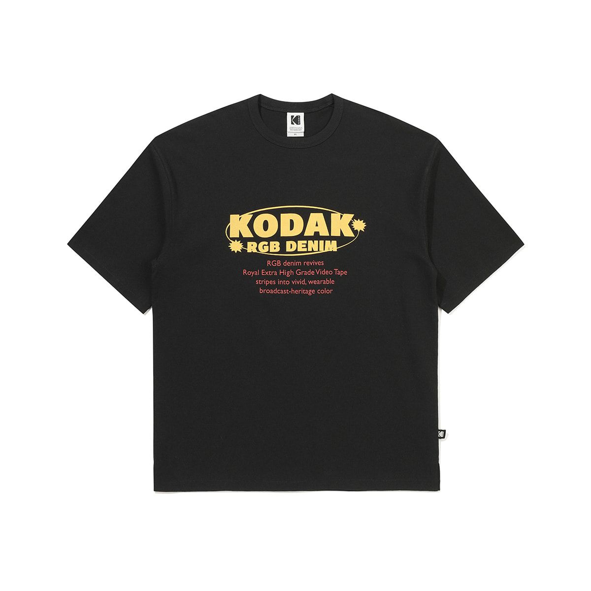 코닥(KODAK) RGB 코튼 반팔 티셔츠 BLACK