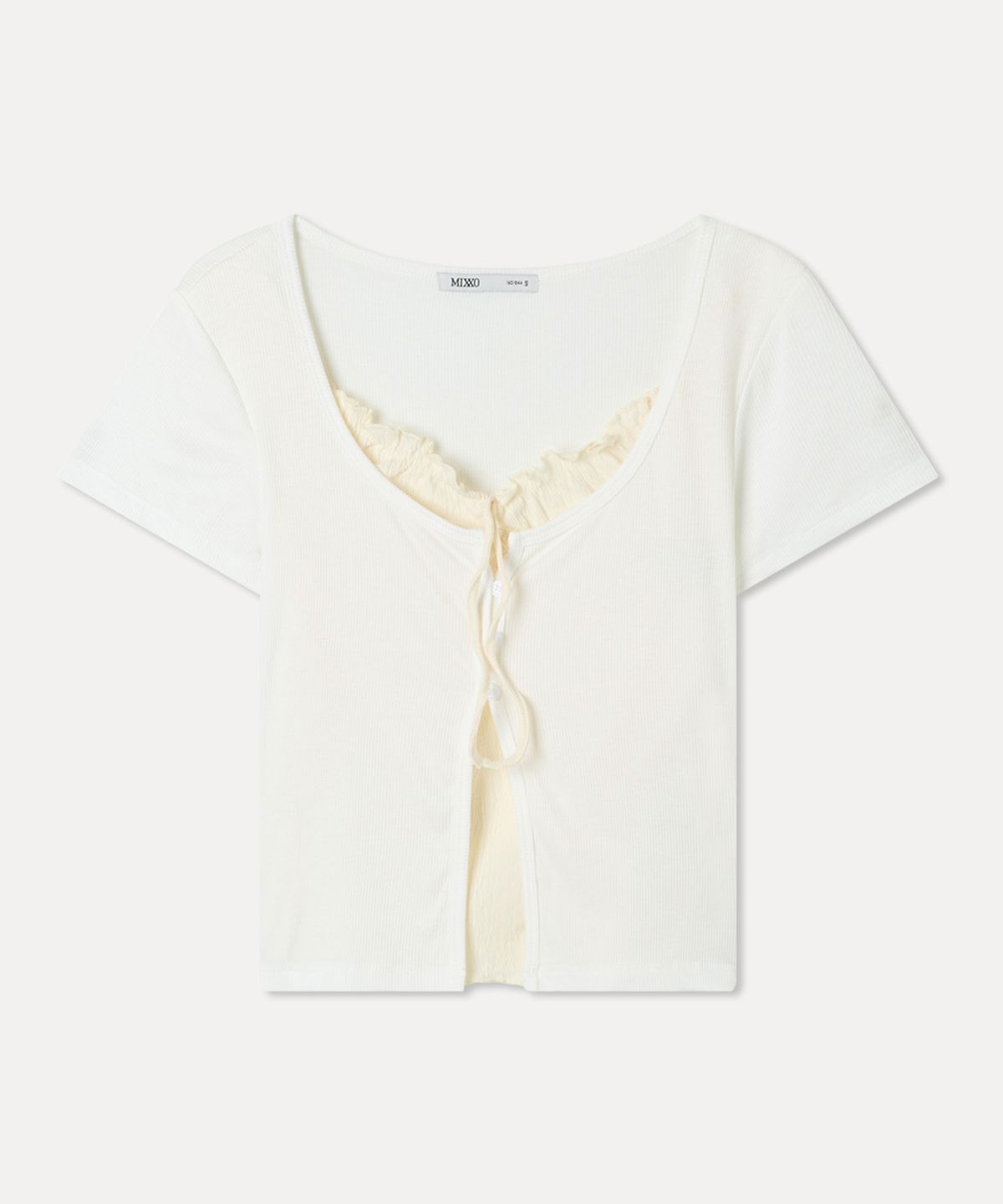 미쏘(MIXXO) 프릴 나시 레이어드 가디건 RE CMG32SS_MIWCMG32QS MIWCMG54QA