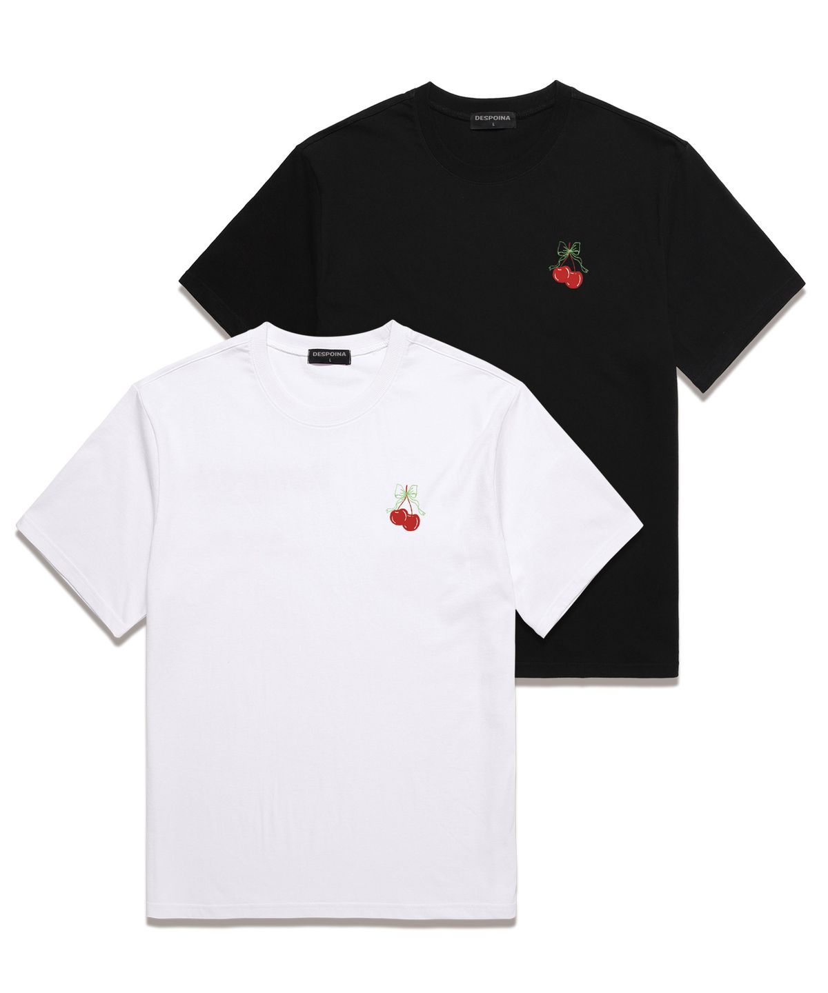 위씨(WISSY) Cherry Ribbon 반팔 티셔츠 (WS031) 블랙