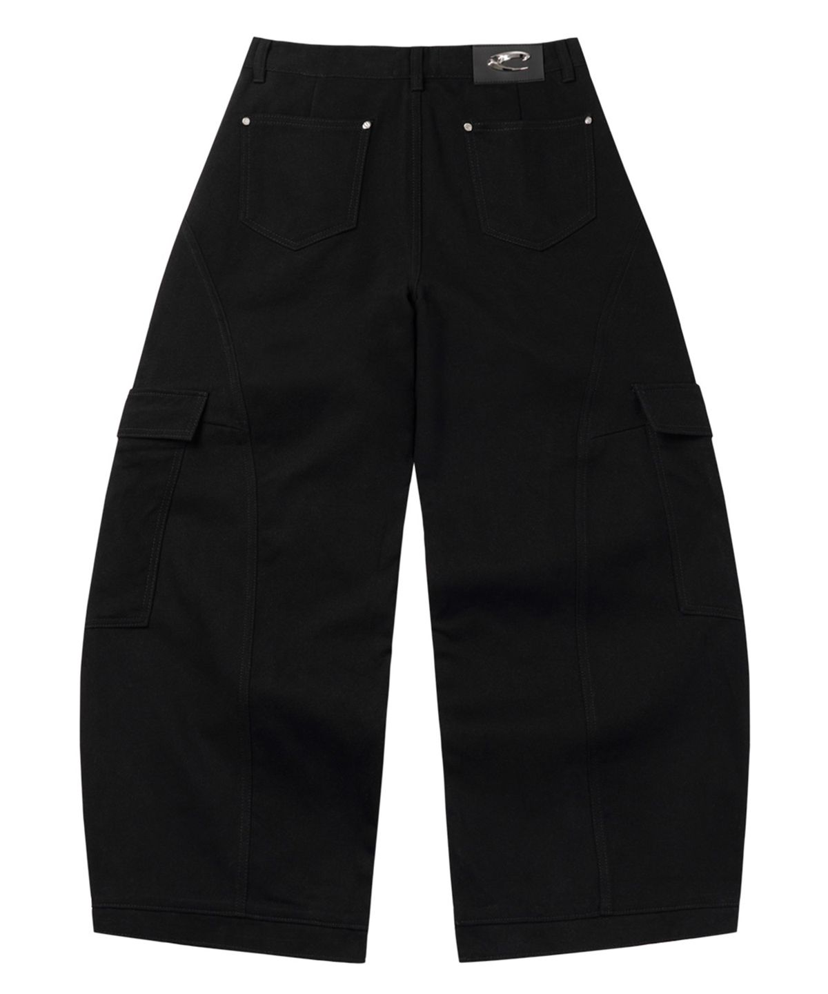 르렌느(LERENNE) Curved Cargo Pants - Black