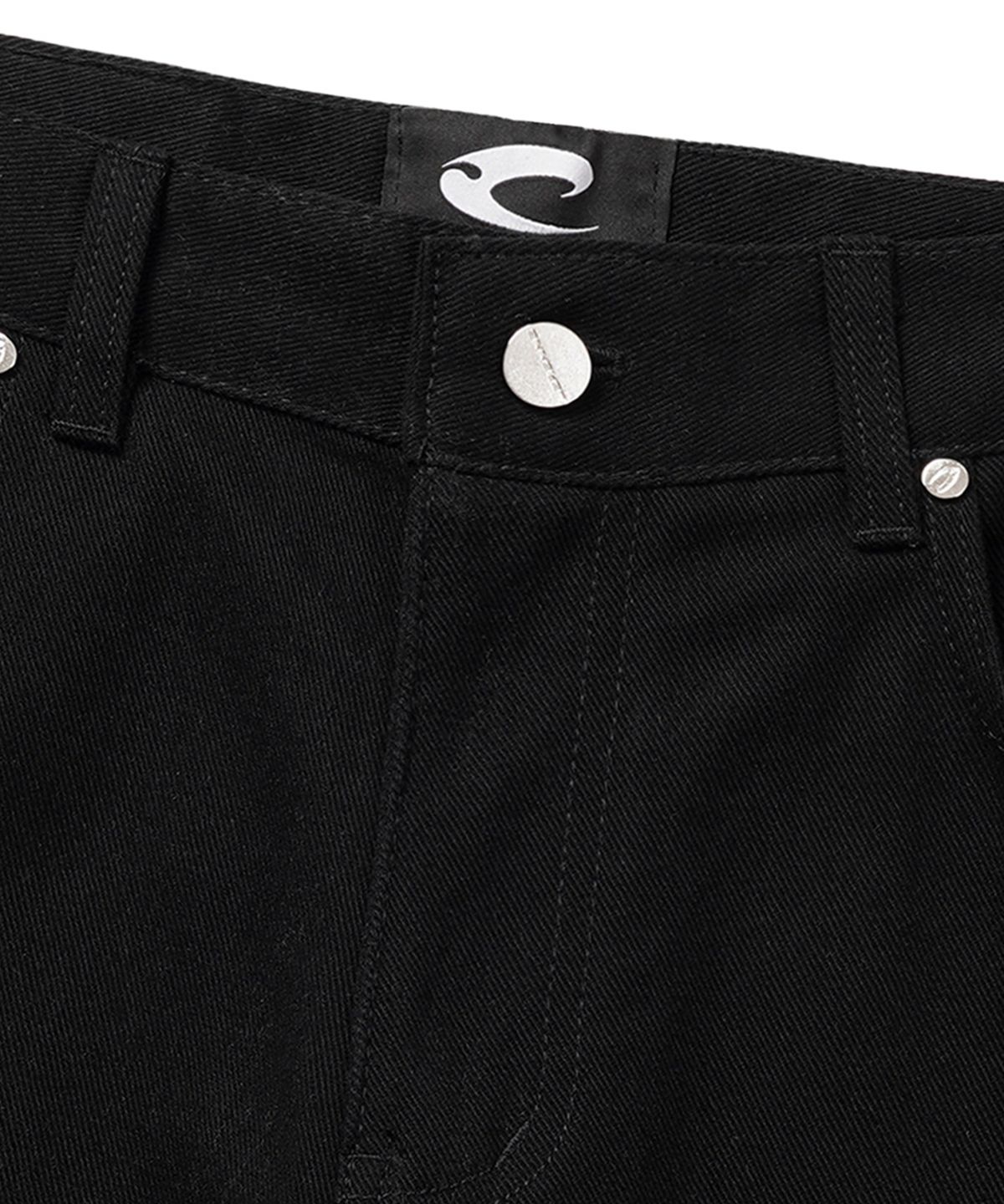 르렌느(LERENNE) Curved Cargo Pants - Black