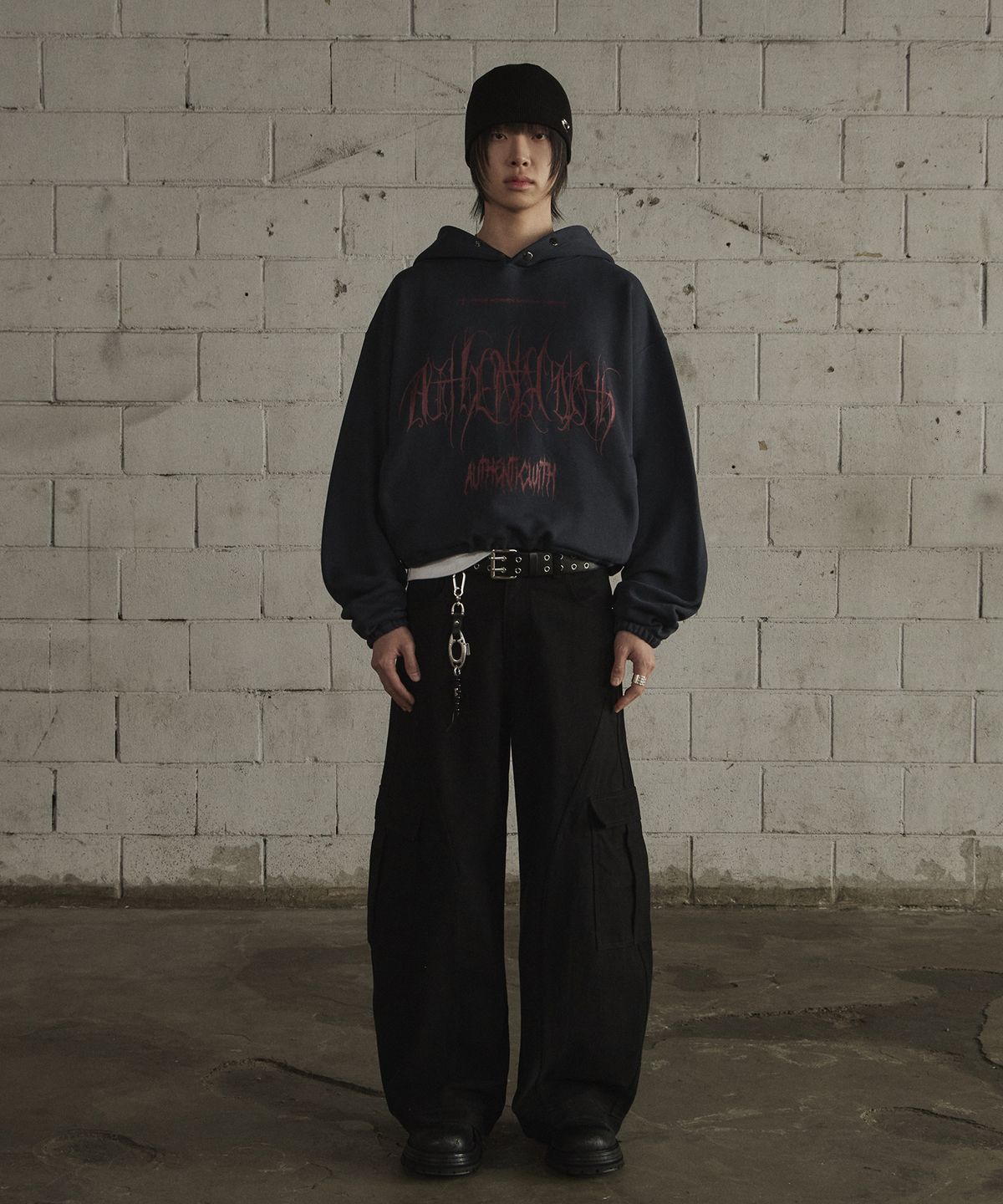 르렌느(LERENNE) Curved Cargo Pants - Black