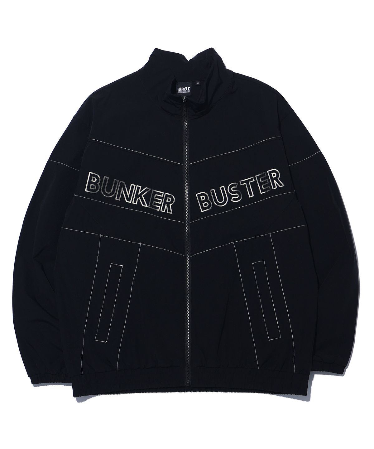 벙커버스터(BUNKERBUSTER) 컬러 배색 하이넥 윈드 브레이커 MQ2JU201_BLACK