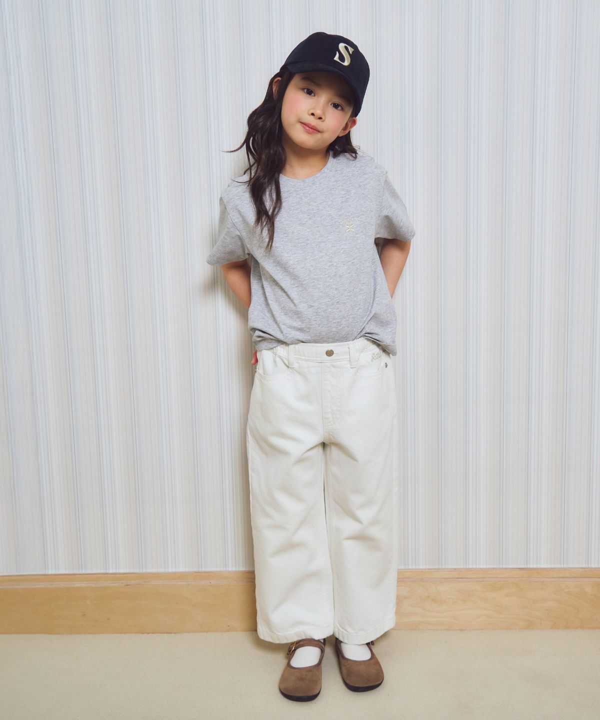 세터 키즈(SATUR KIDS) (K) 수피마 베이직 크루넥 반팔 티셔츠 멜란지 그레이