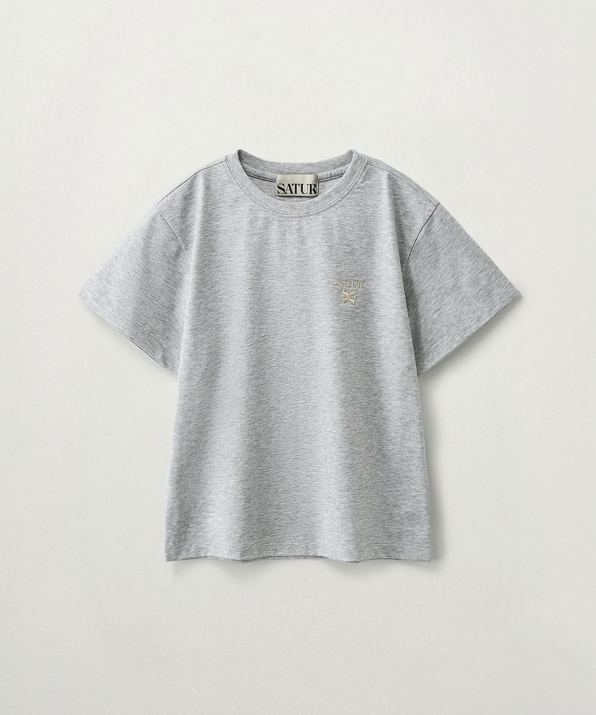 세터 키즈(SATUR KIDS) (K) 수피마 베이직 크루넥 반팔 티셔츠 멜란지 그레이