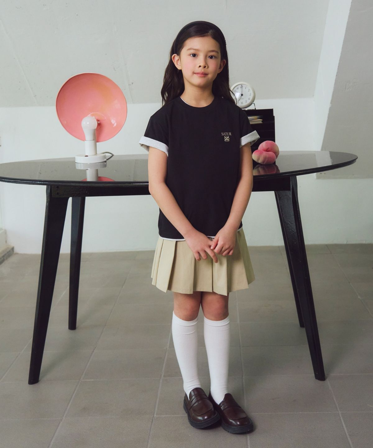 세터 키즈(SATUR KIDS) (K) 수피마 베이직 크루넥 반팔 티셔츠 블랙
