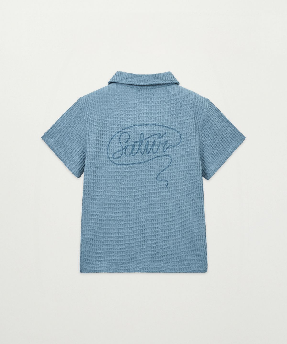 세터 키즈(SATUR KIDS) (K) 와플 칼라 반팔 티셔츠 블루