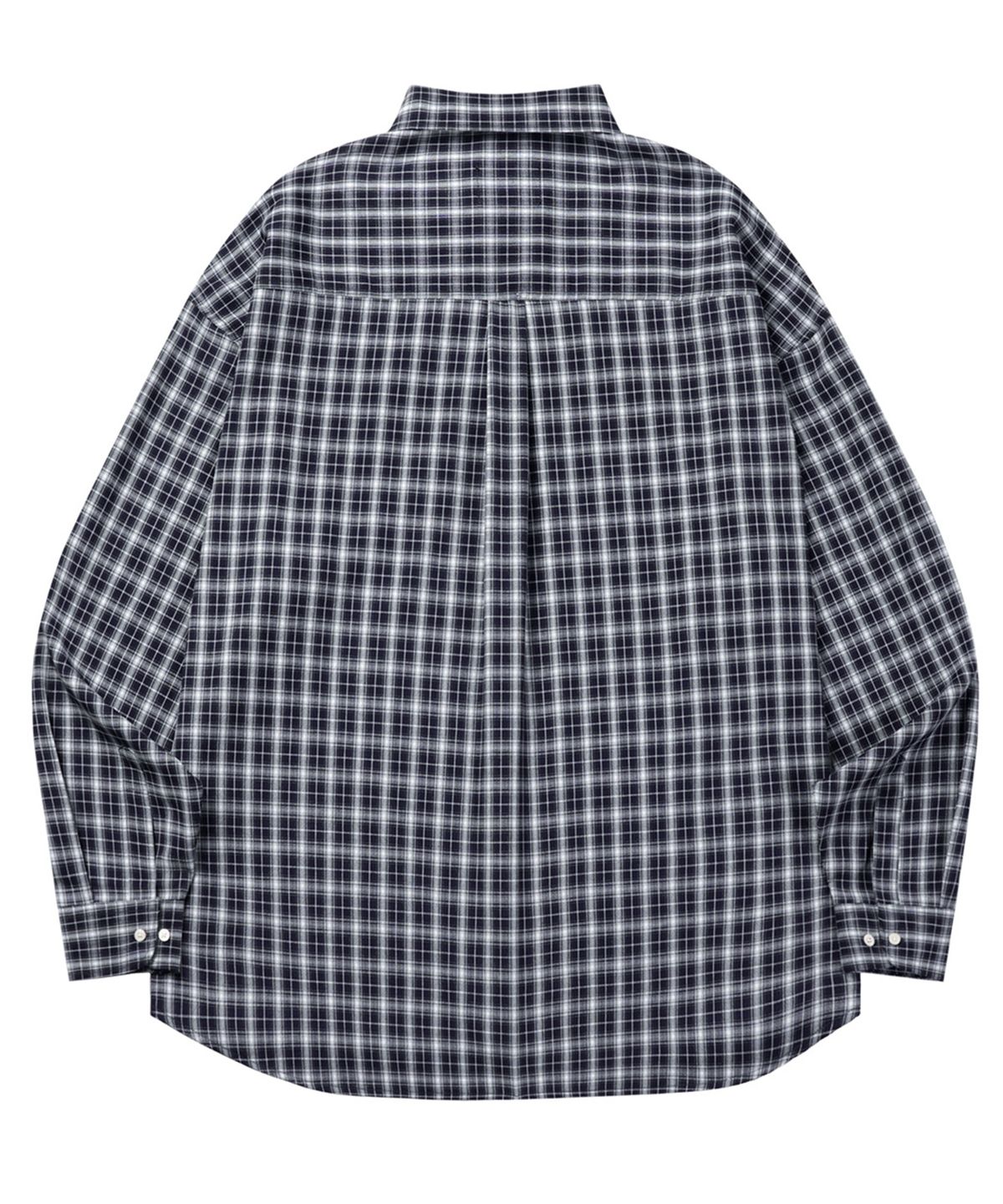 르렌느(LERENNE) Overfit Spray Check Shirt - Navy