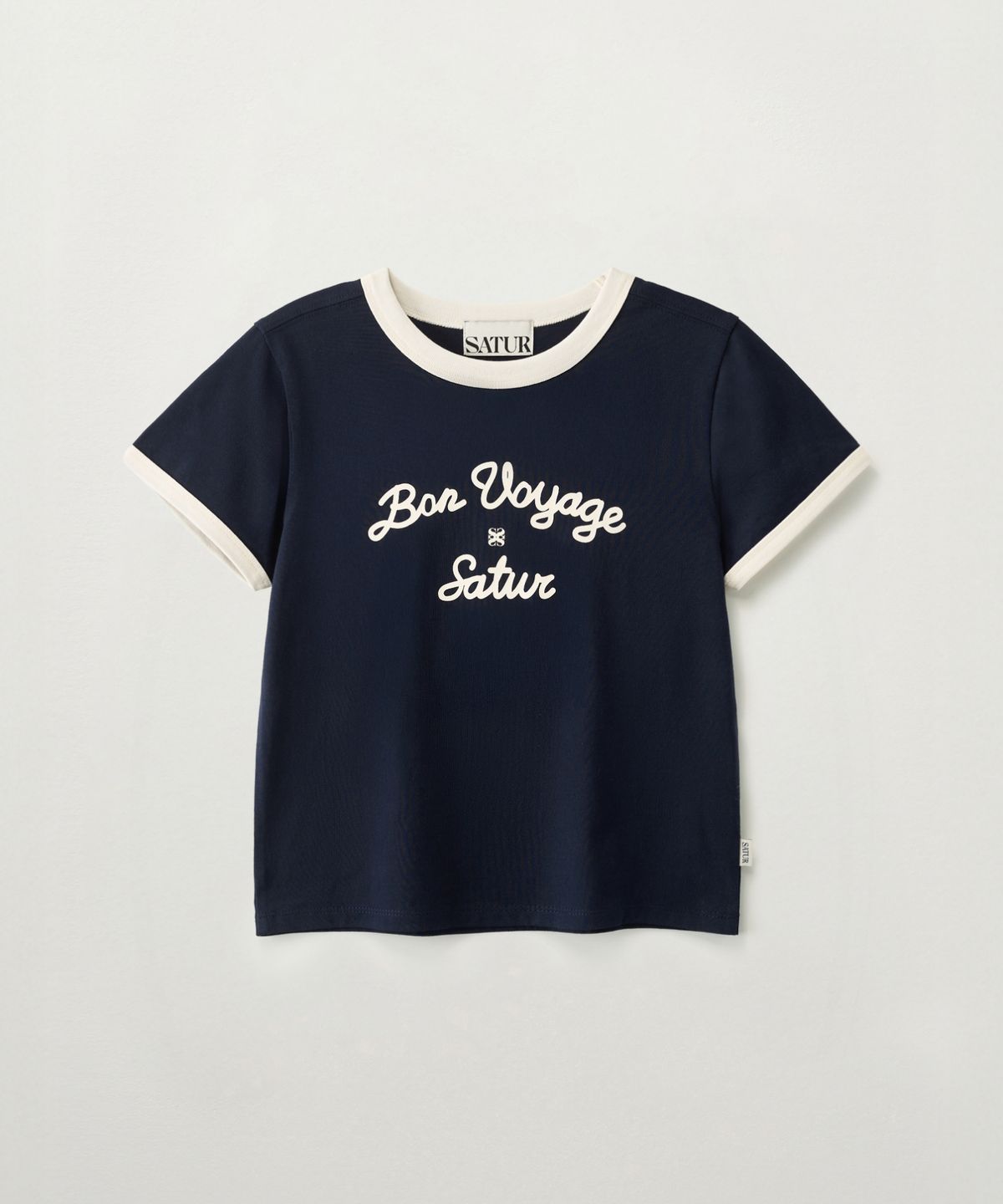 세터 키즈(SATUR KIDS) (K) 본 보야지 링거 반팔 티셔츠 네이비