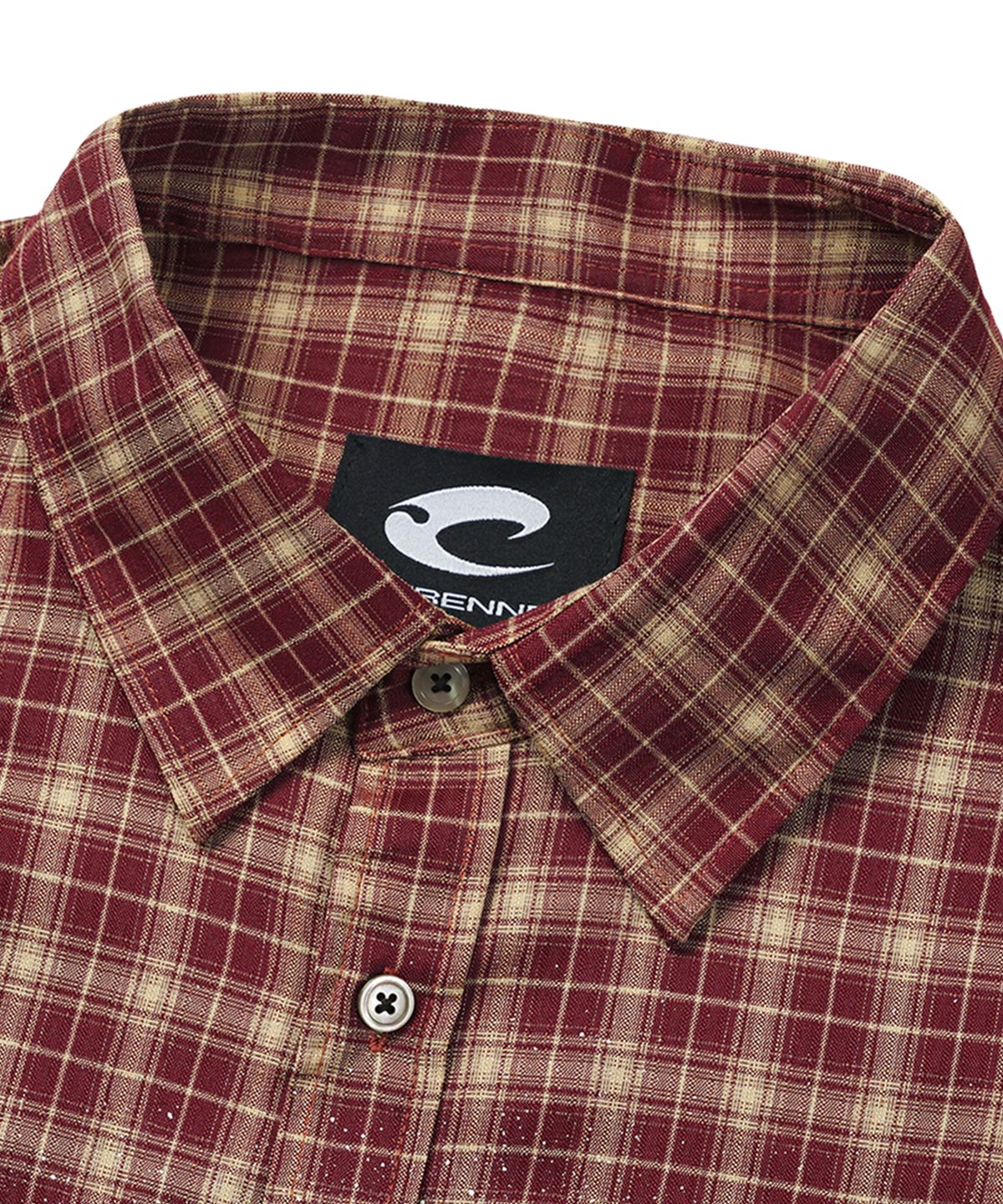 르렌느(LERENNE) Overfit Spray Check Shirt - Brick