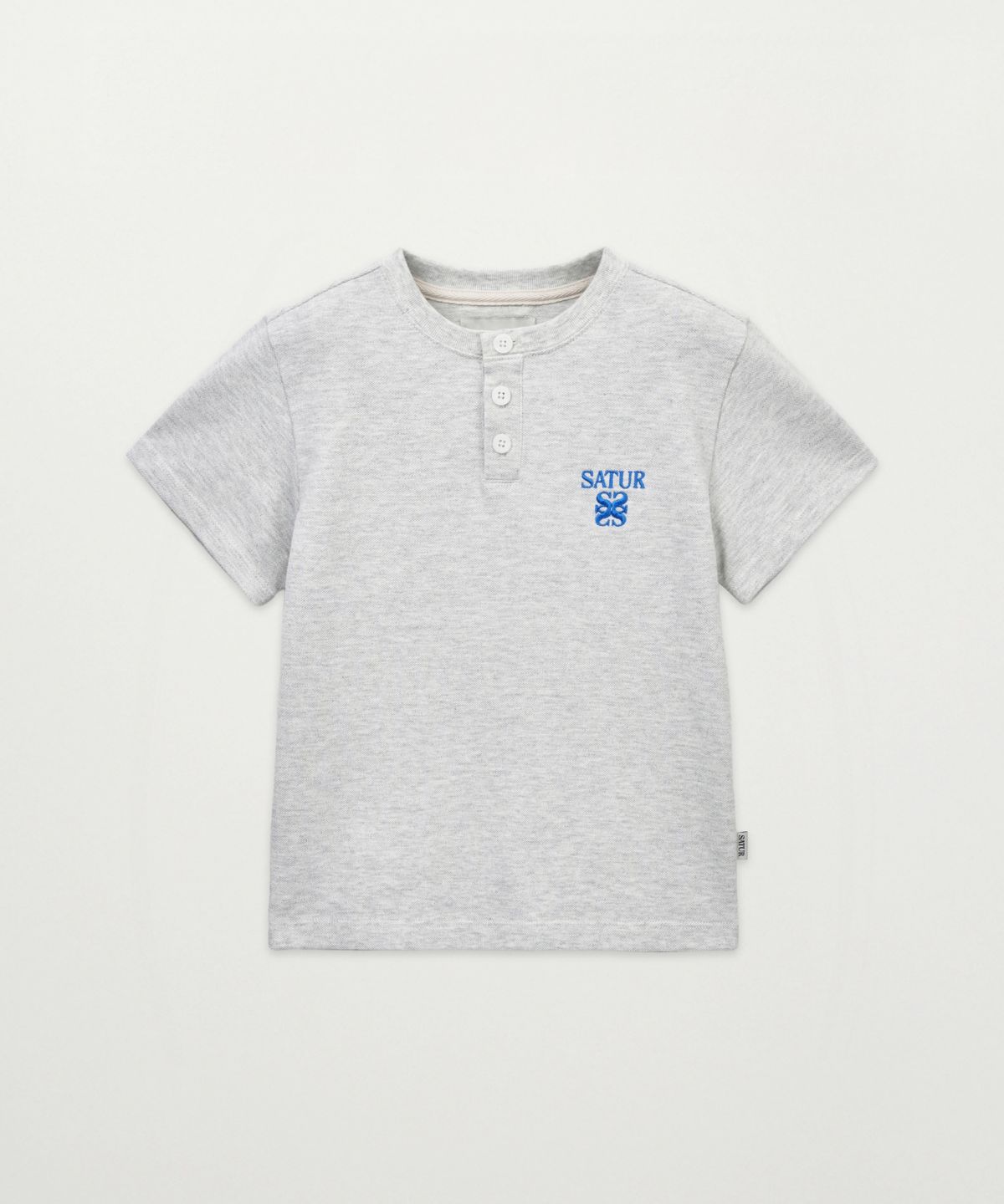 세터 키즈(SATUR KIDS) (K) 아페로 피케 반팔 티셔츠 멜란지 화이트