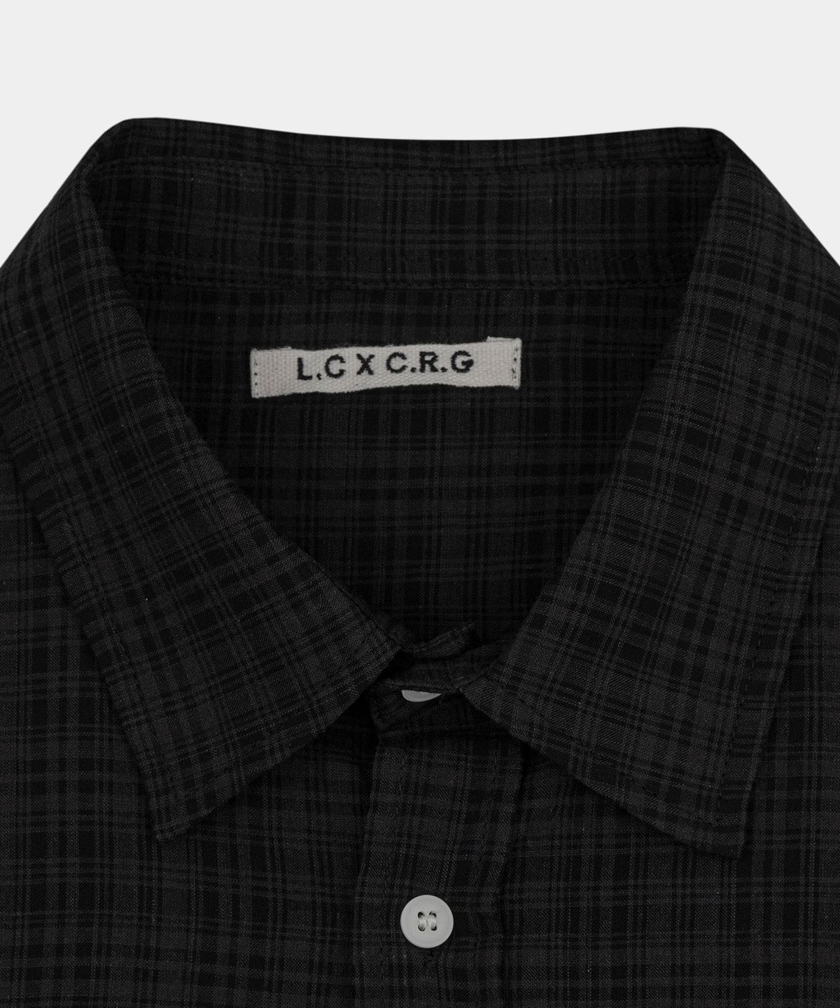레테르코모(LETTERCOMO) 시티팝 프렌치 체크셔츠 스모크블랙