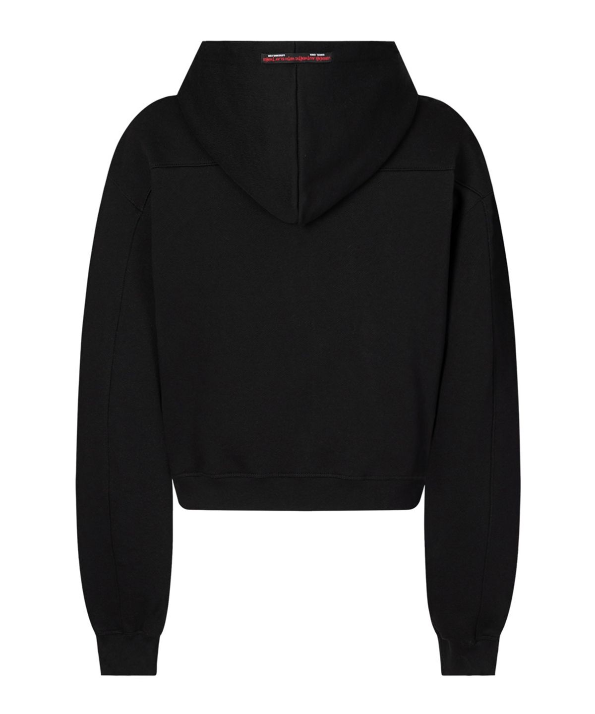 르렌느(LERENNE) Cross Crop Hood Zip-Up - Black
