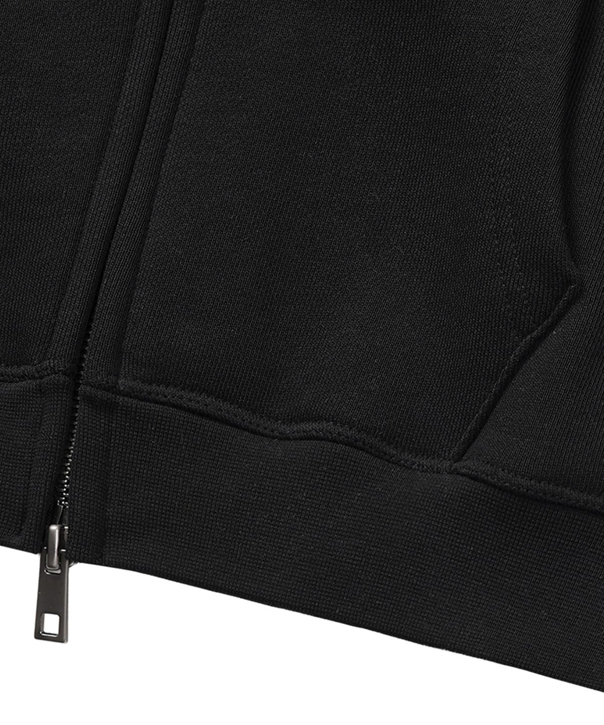 르렌느(LERENNE) Cross Crop Hood Zip-Up - Black