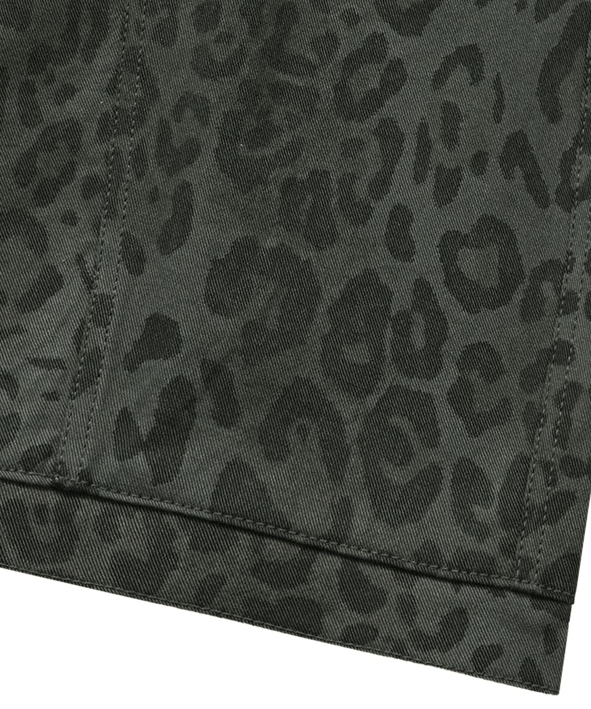르렌느(LERENNE) Leopard Curved Cargo Pants - Charcoal