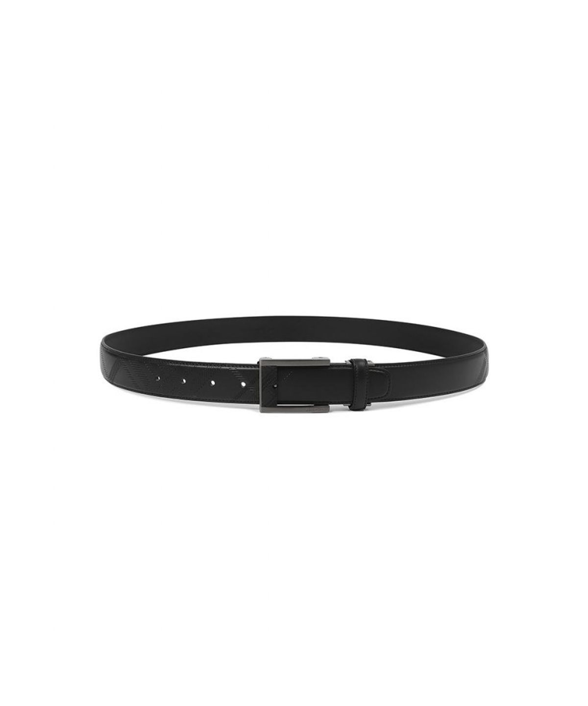 베노베로(BENOVERO) 체크엠보 흑사틴 자동벨트 블랙_BLG1ACB1285K1