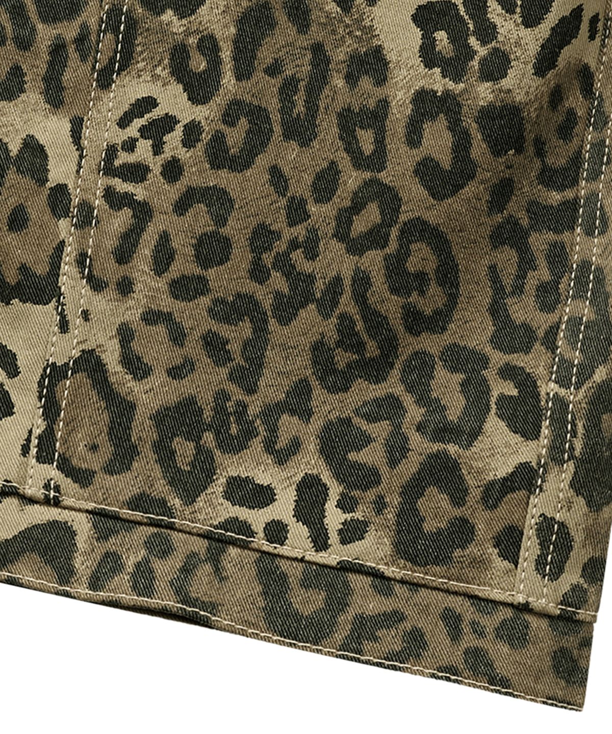르렌느(LERENNE) Leopard Curved Cargo Pants - Beige